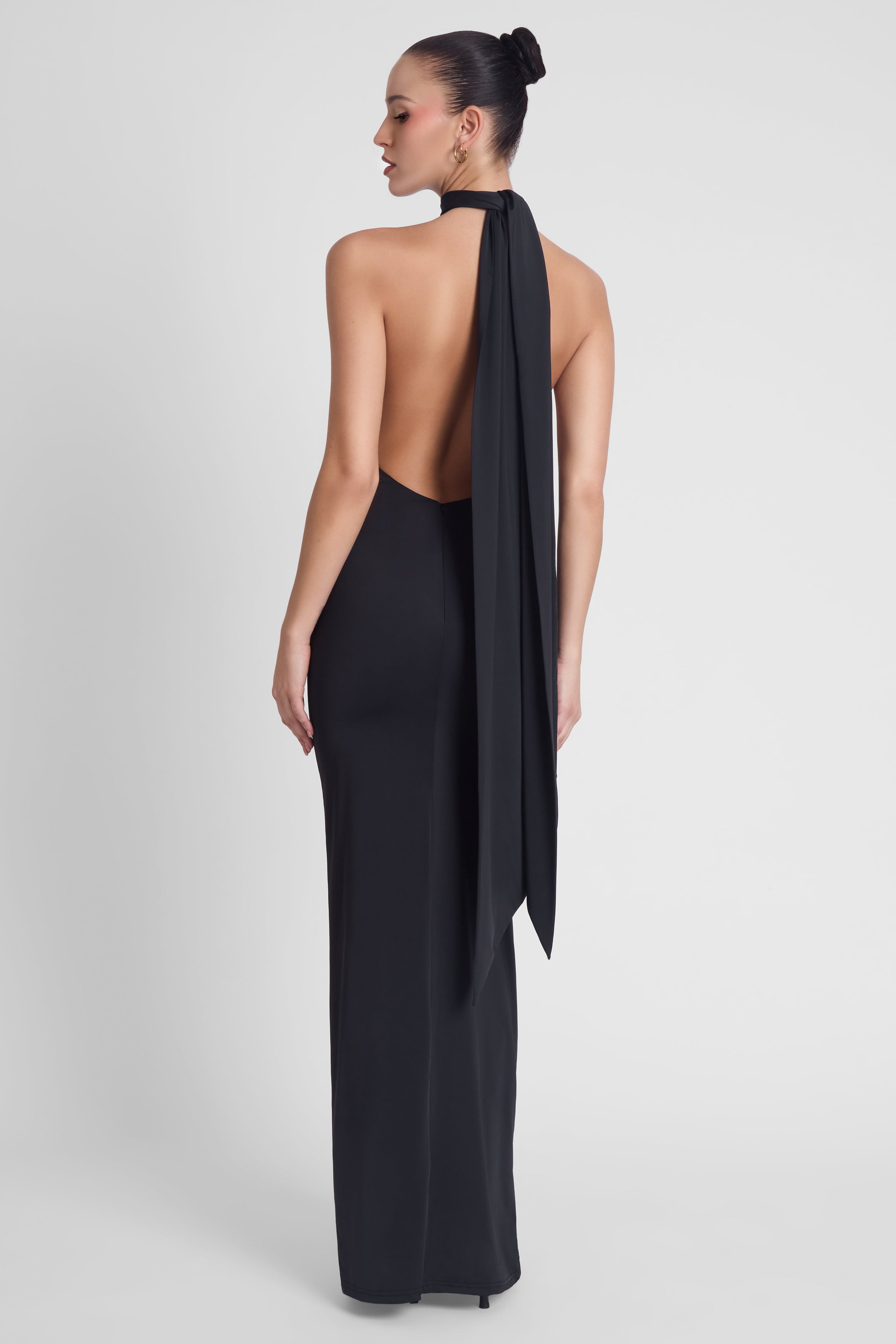 Alaia Drape Maxi Dress - Black