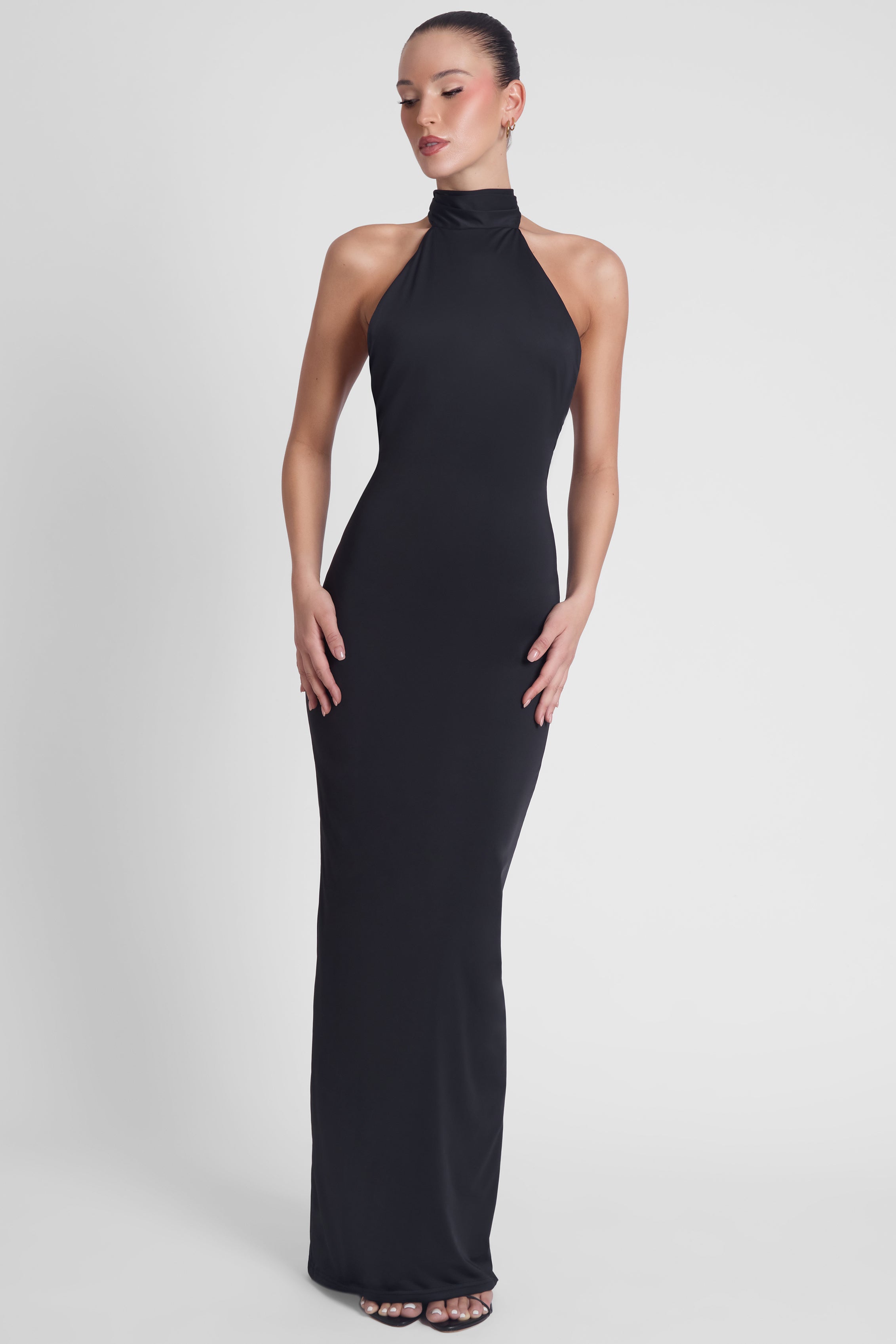 Alaia Drape Maxi Dress - Black