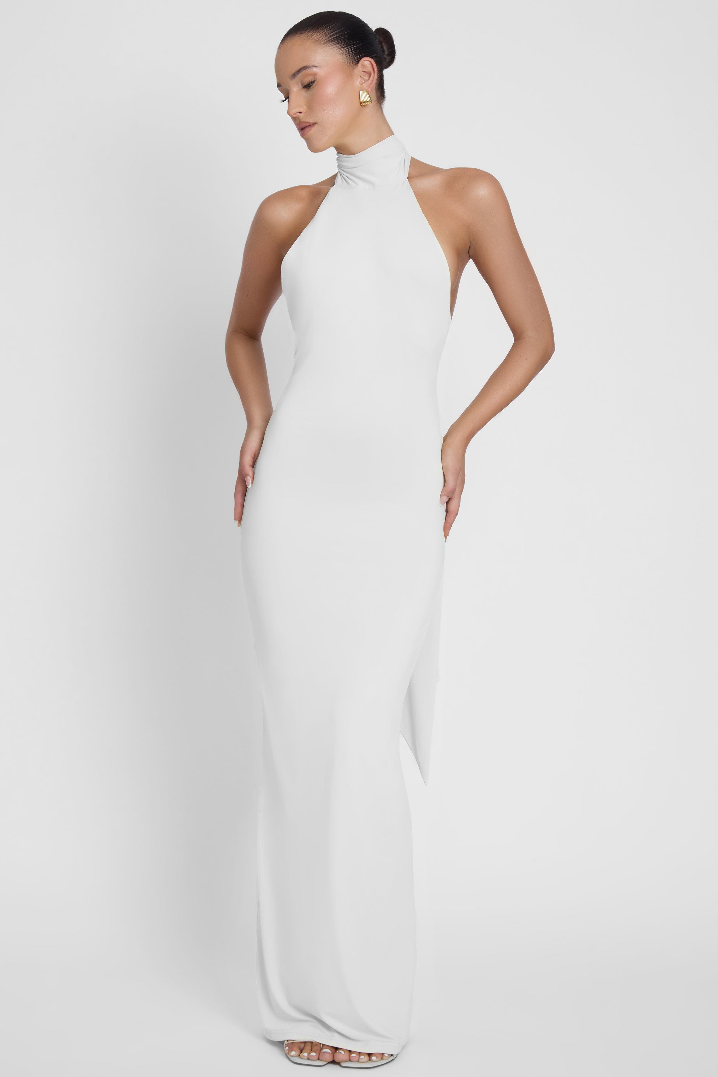 Robe longue drapée Alaia - Blanche