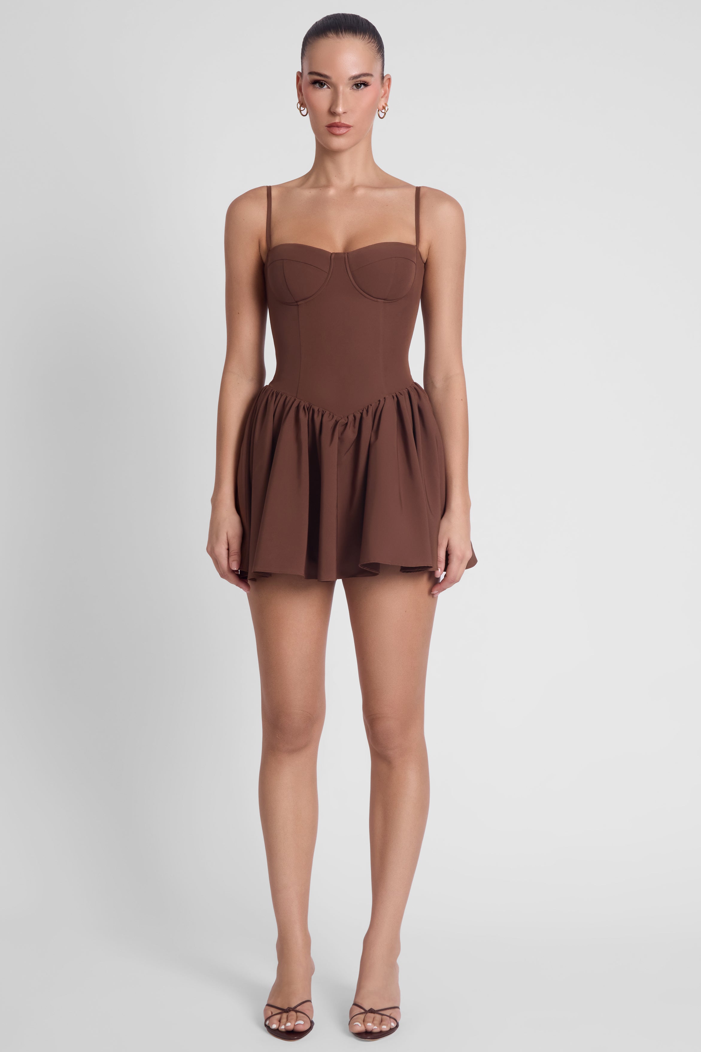 Bellini Bustier Mini Dress - Brown