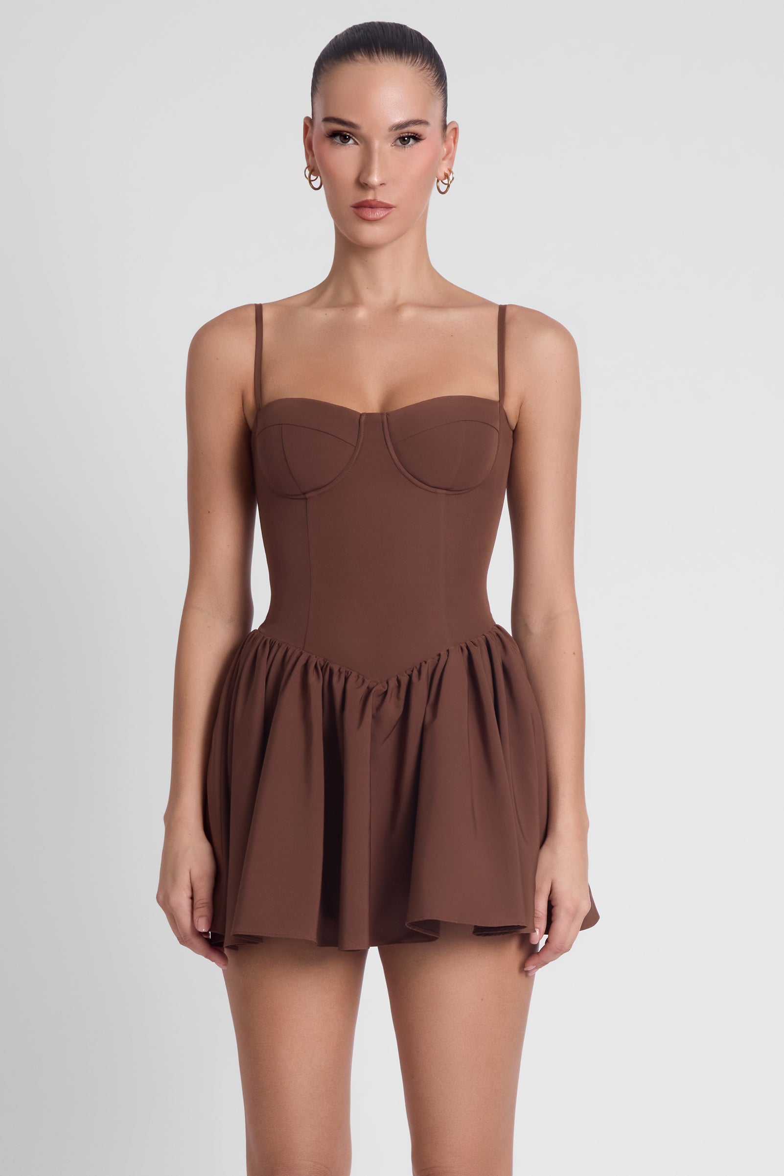 Bellini Bustier Mini Dress - Brown