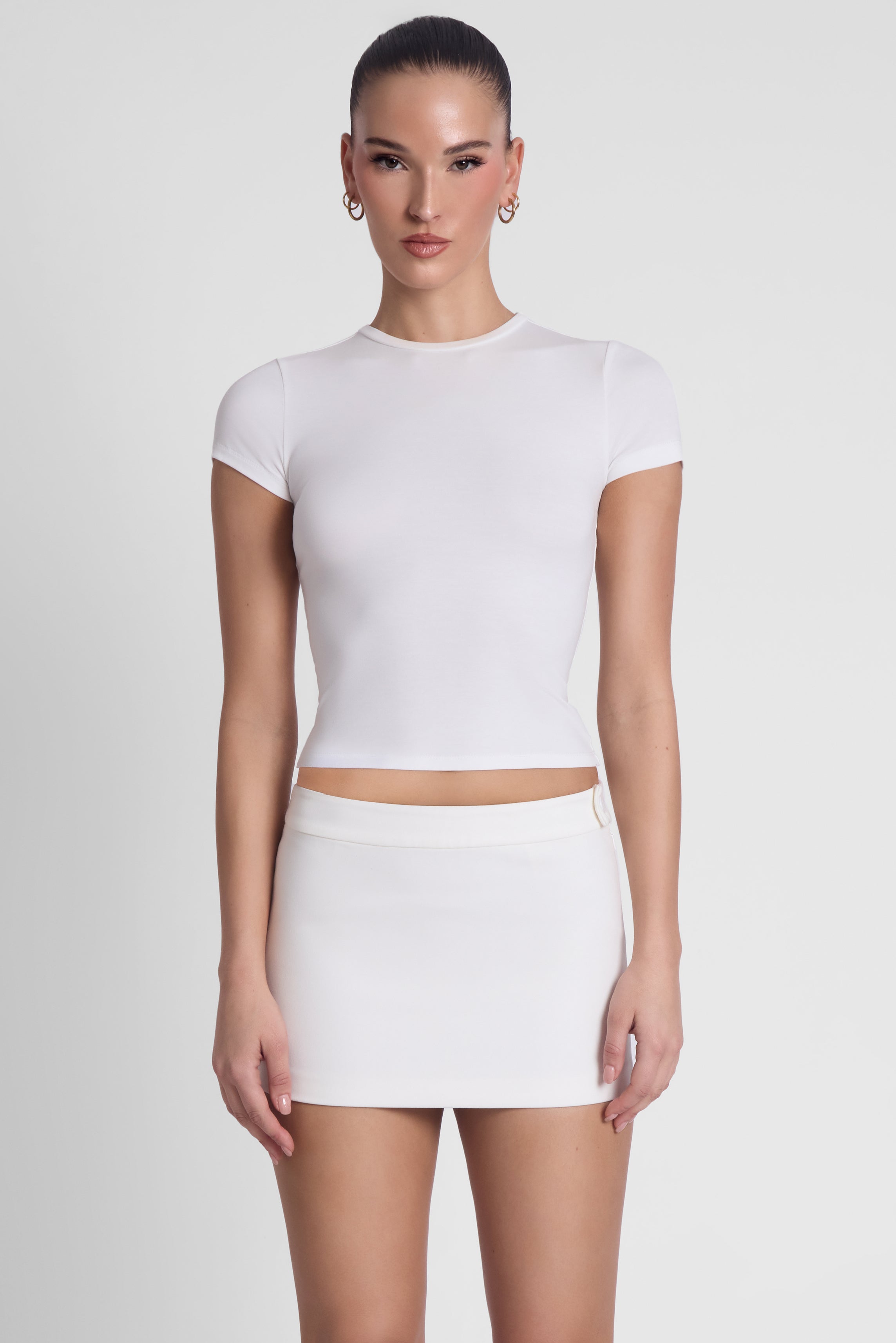 Classic Column Micro Mini Skirt - White