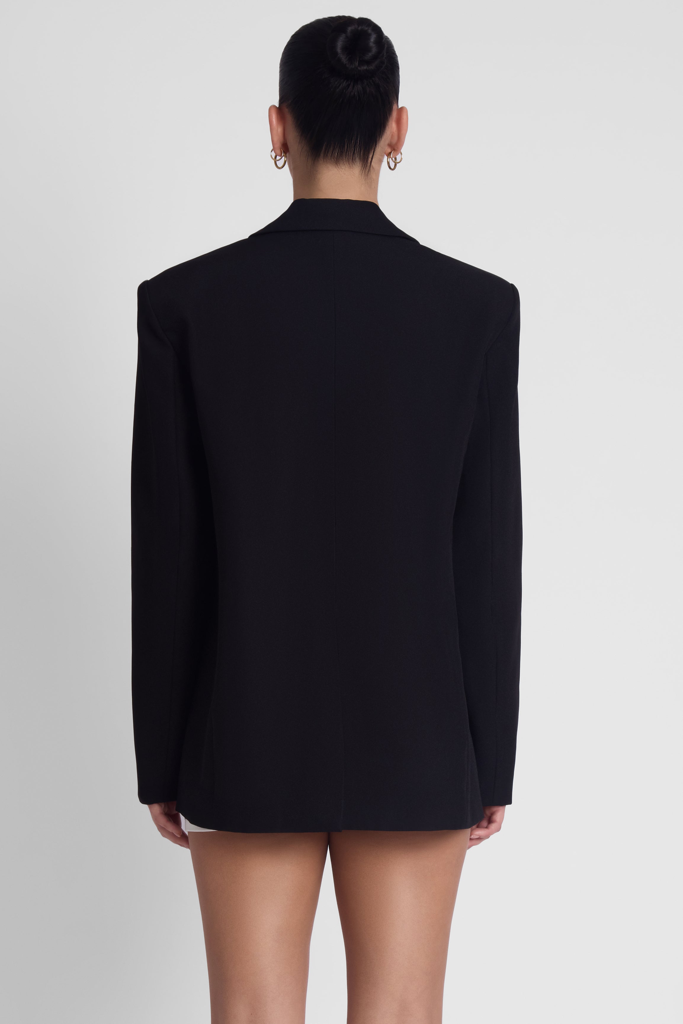 Classic Column Oversized Blazer - Black