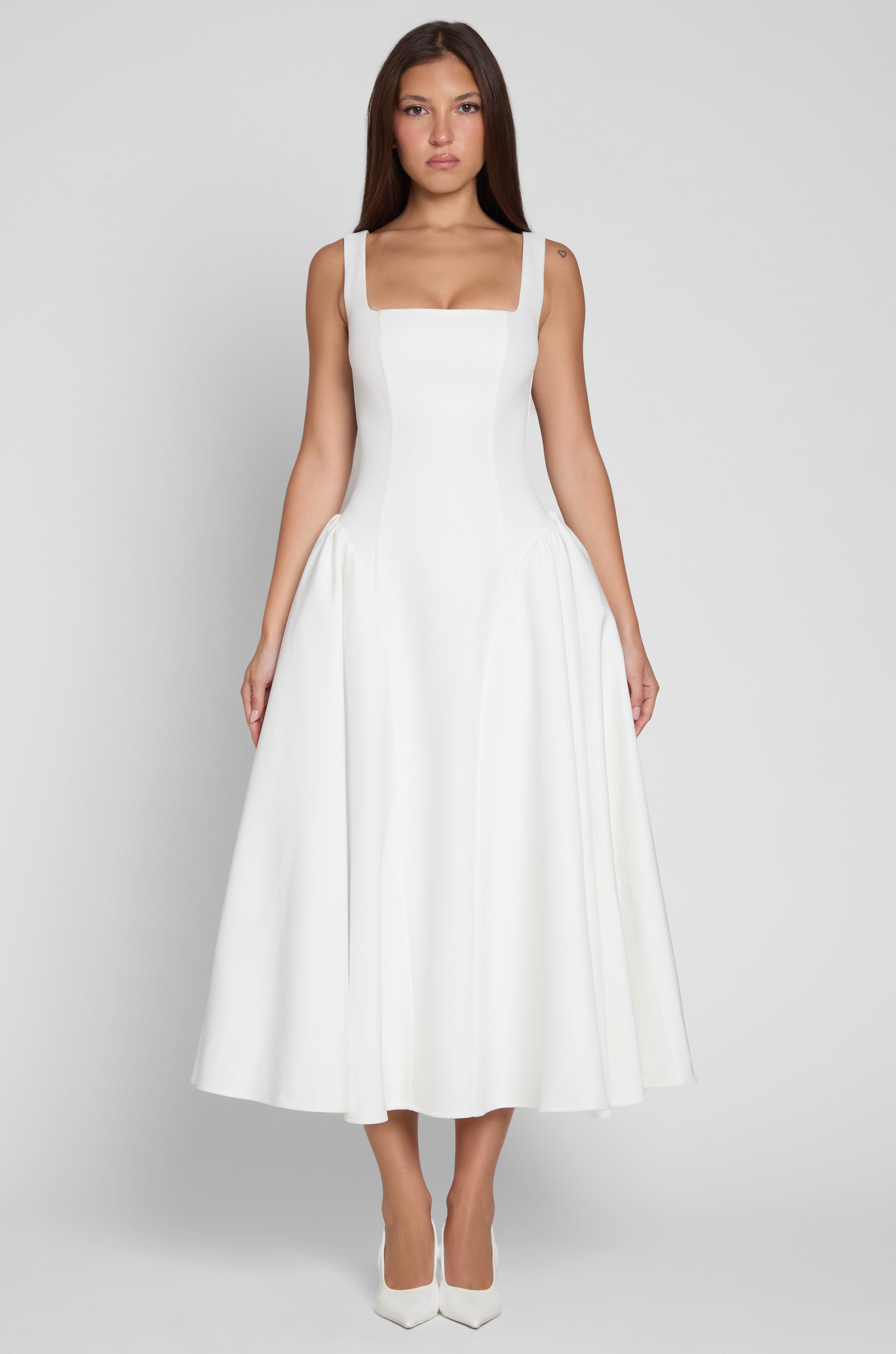 Chloe Corset Midi Dress - White