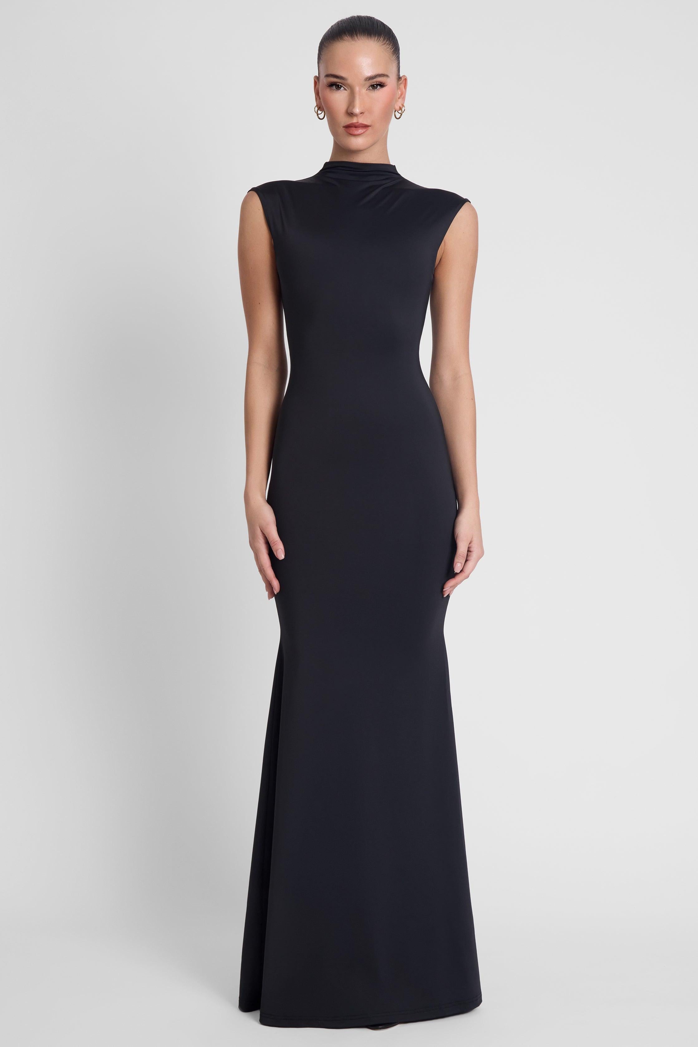 Leau Como Cap Sleeve Maxi Dress in Black at Nordstrom, Size Medium