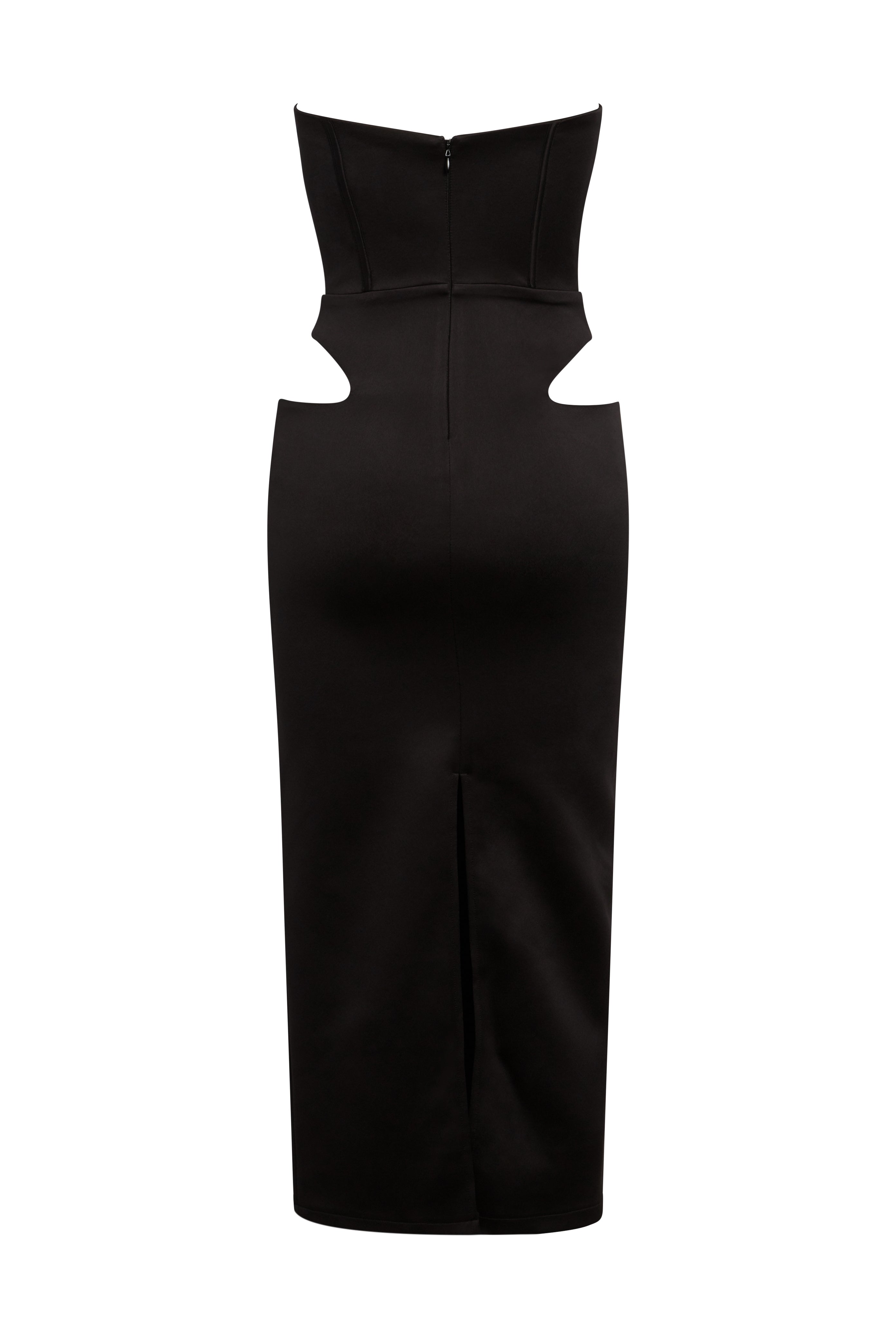Saffiano Satin Corset Midi Dress