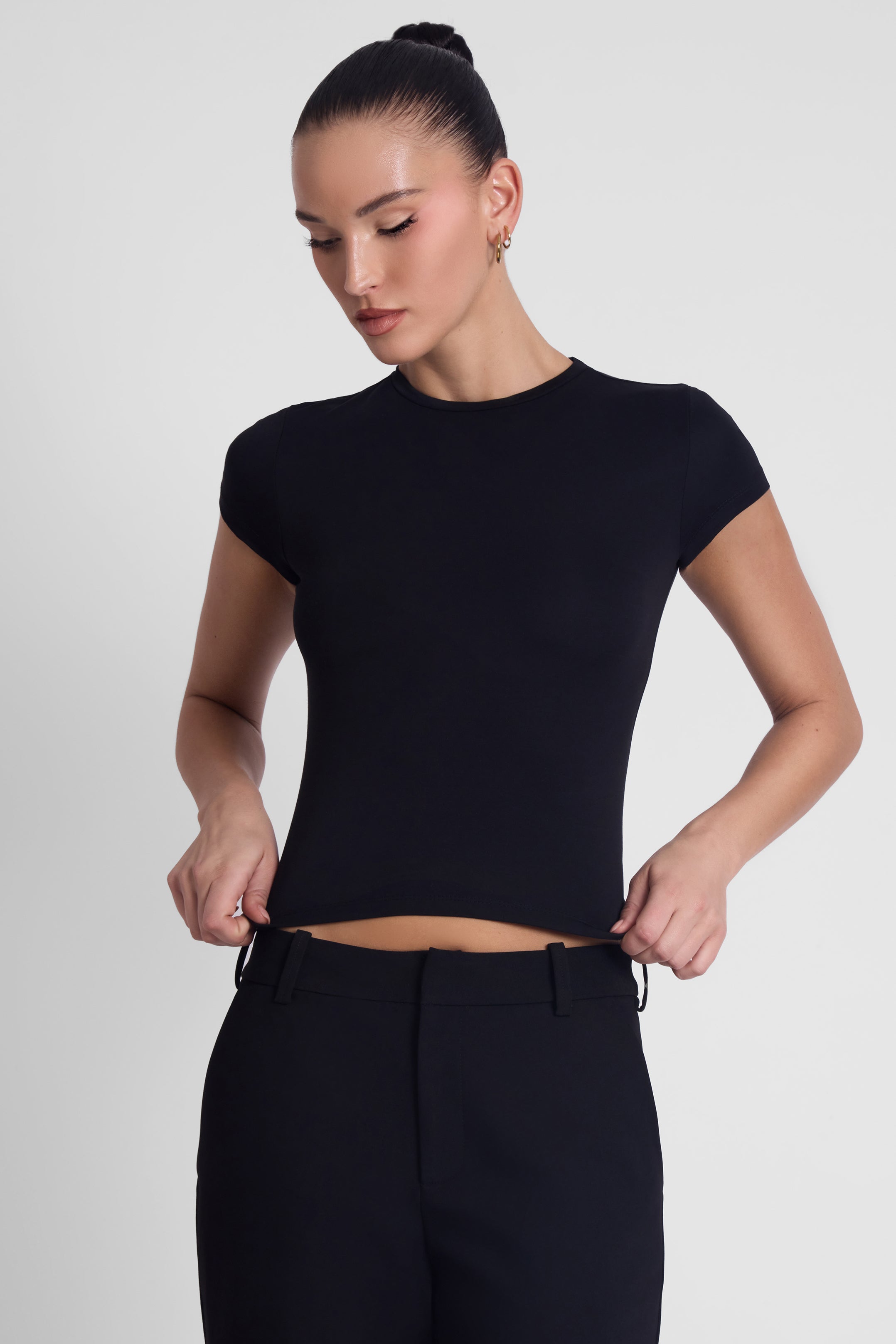 Everyday Jersey Short Sleeve Top - Black