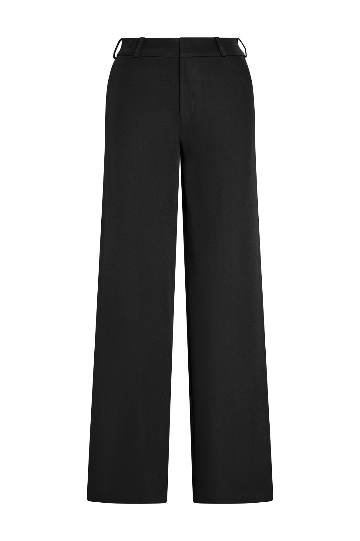 Classic Column Straight Trousers - Black
