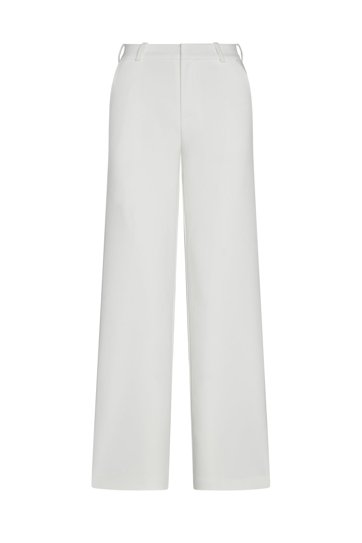 Classic Column Straight Trousers - White