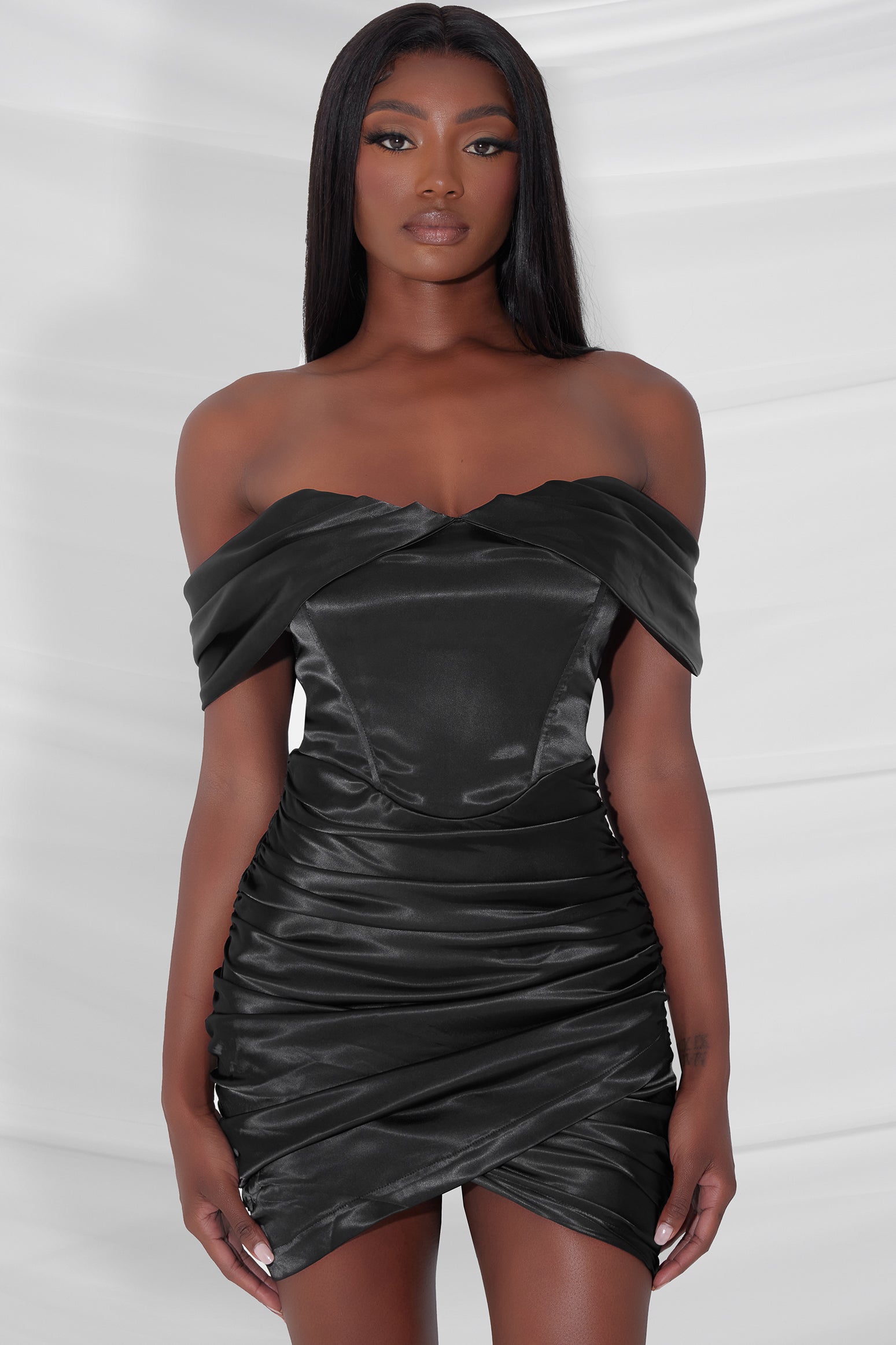 Black Strapless Corset Dress, Corset Dress Bodycon Satin