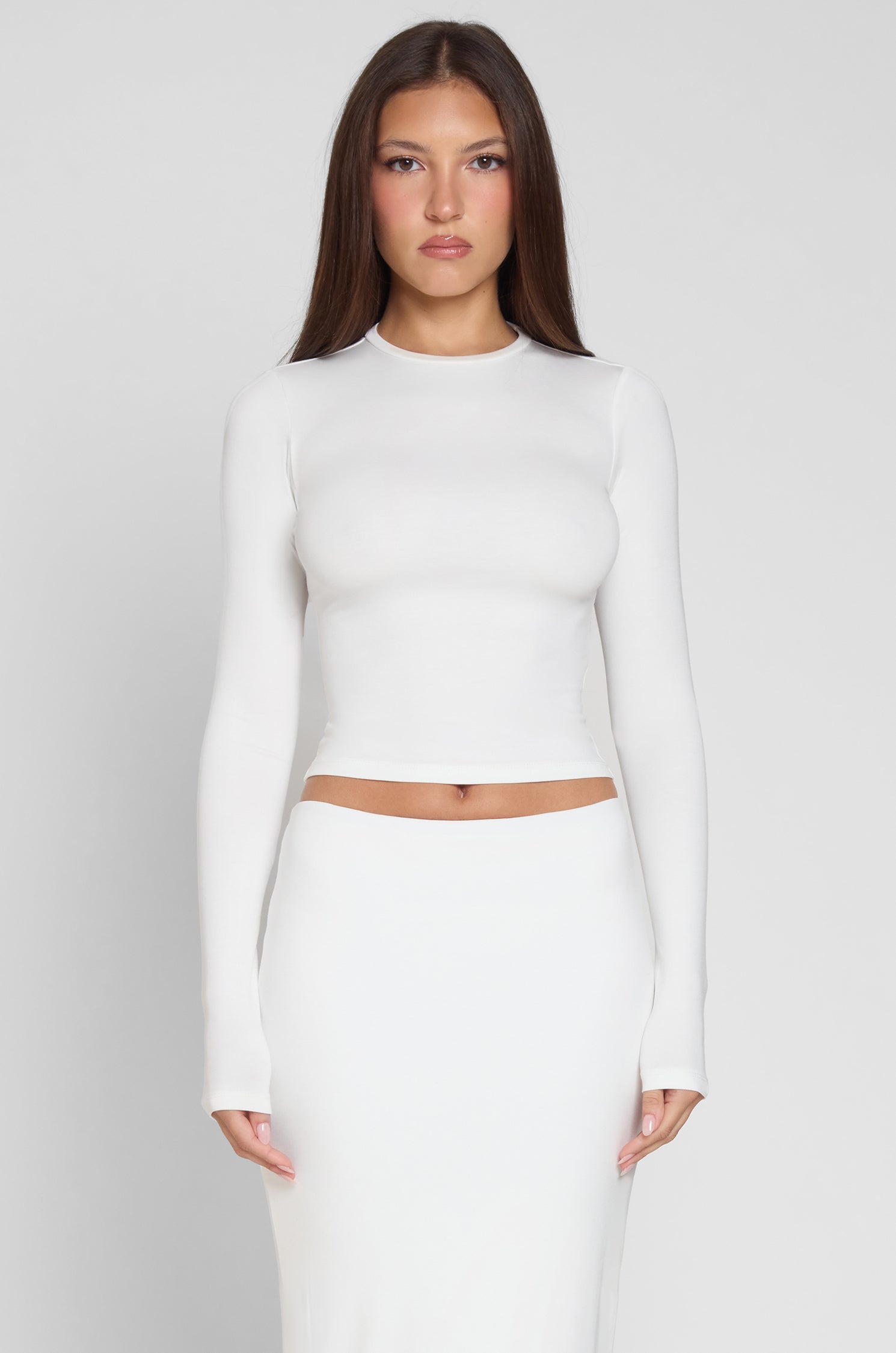 Everyday Jersey Long Sleeve Top - White