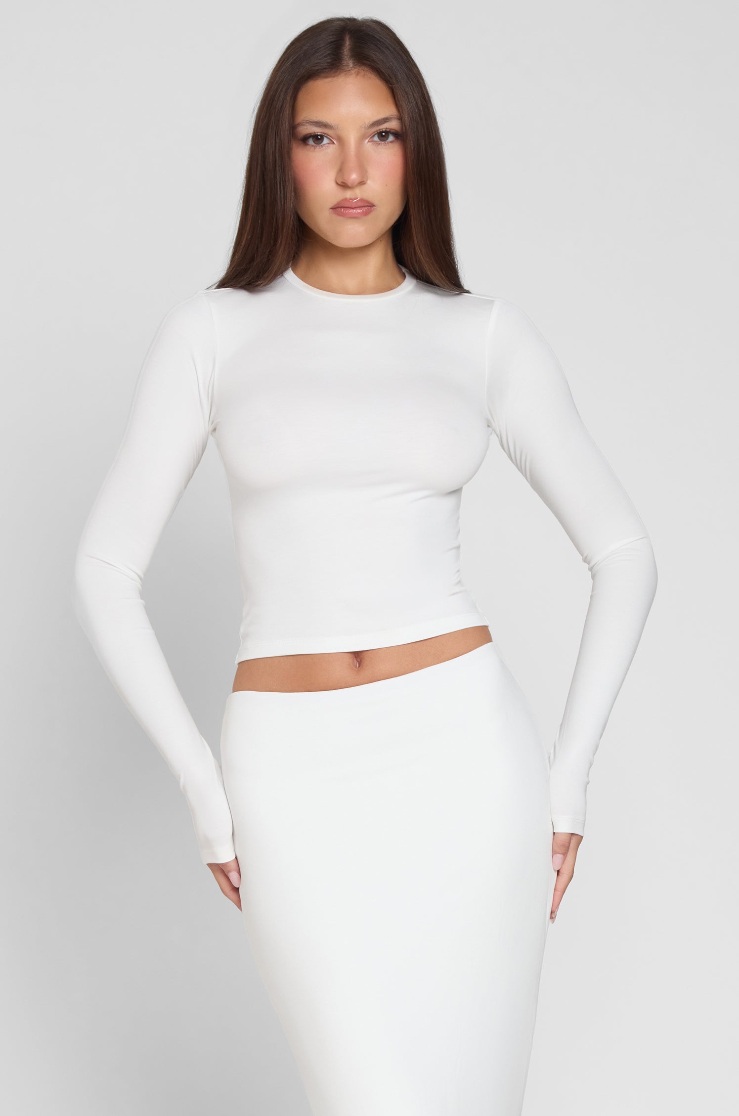 Everyday Jersey Long Sleeve Top - White