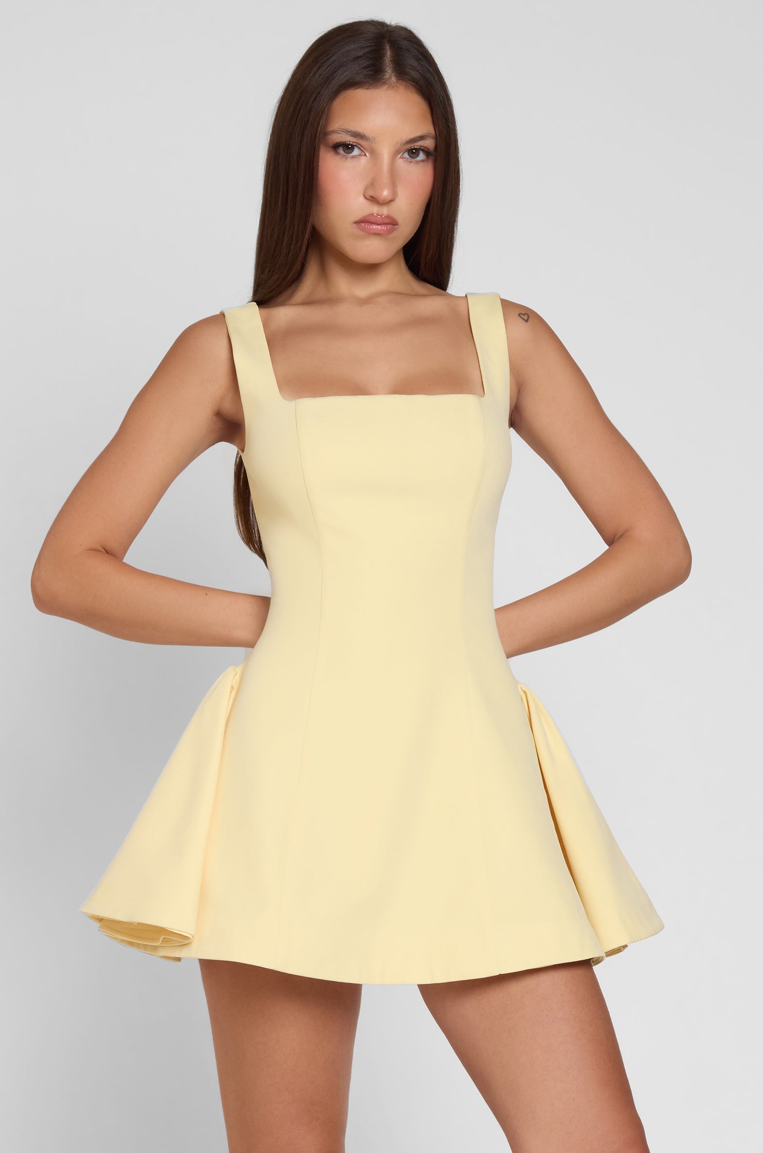 Ysabelle Babydoll Corset Mini Dress - Yellow