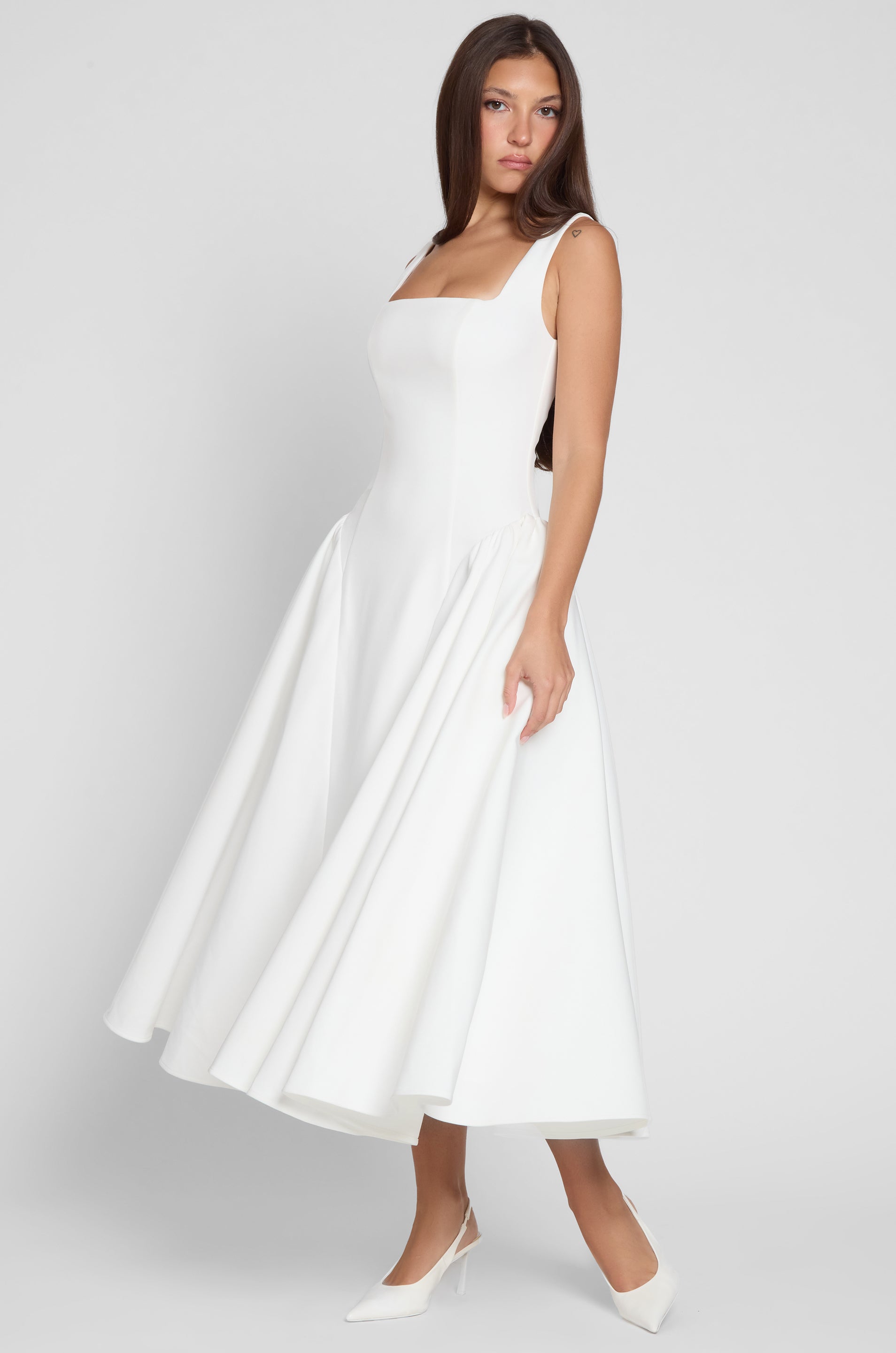 Chloe Corset Midi Dress - White