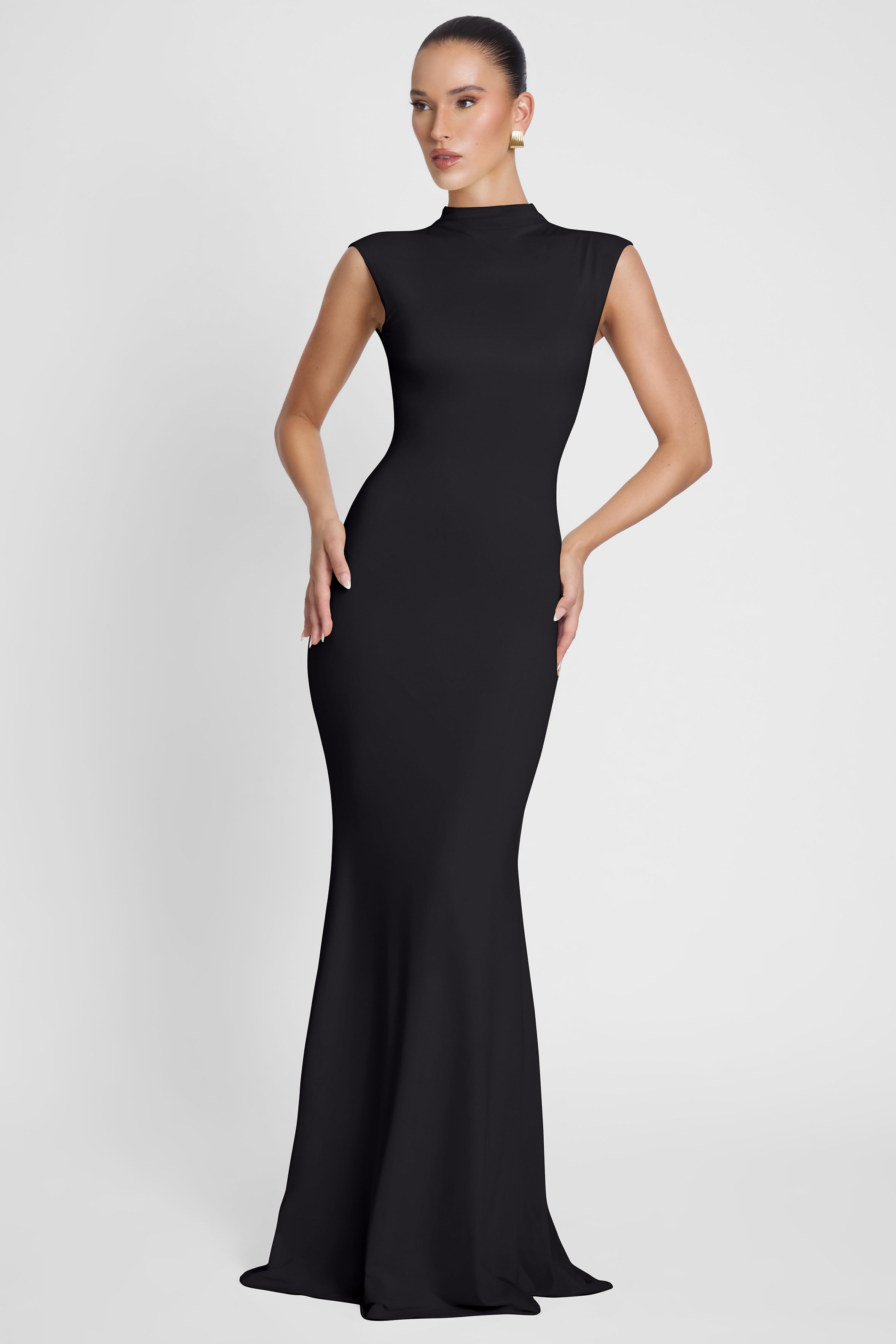 Como Cap Sleeve Maxi Dress - Black