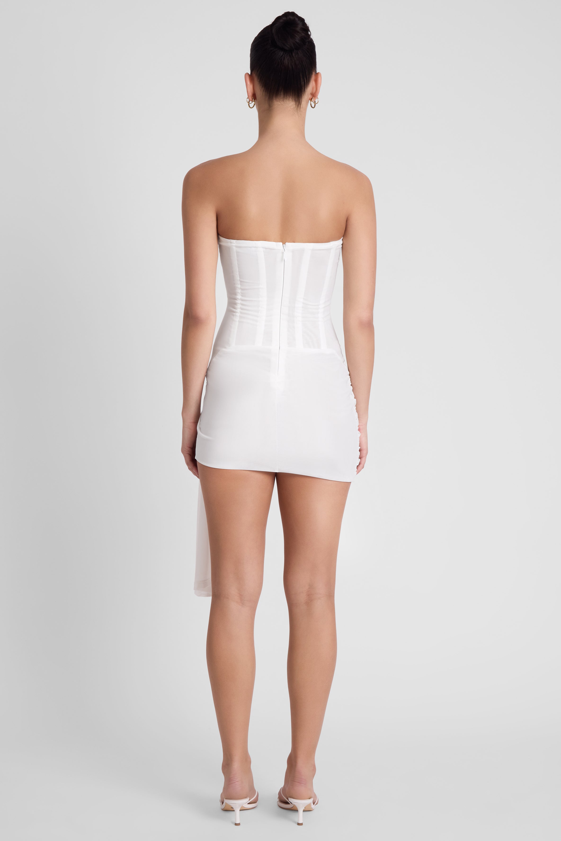 Mira Mesh Corset Dress - White