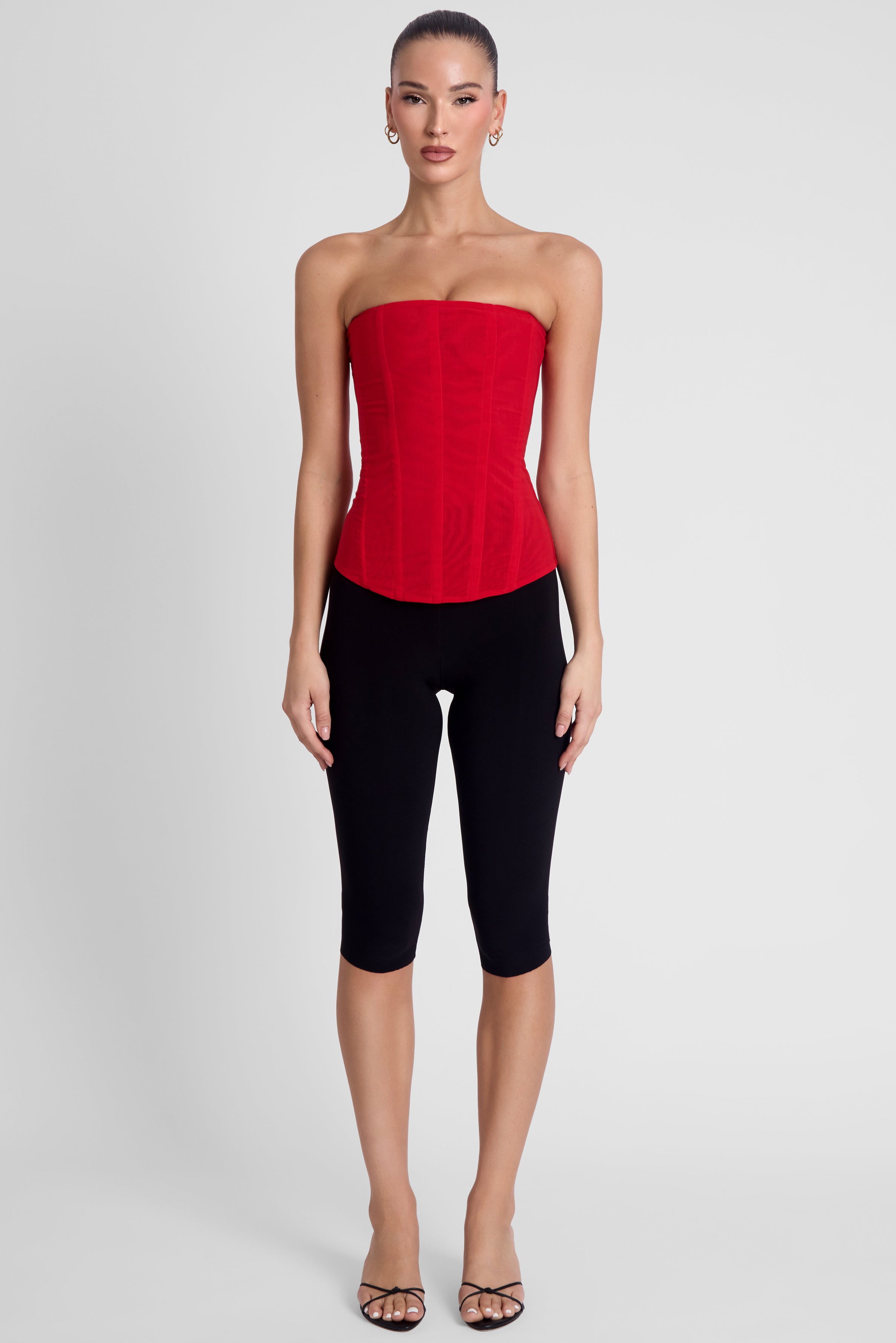 Muse Mesh Corset Top - Red