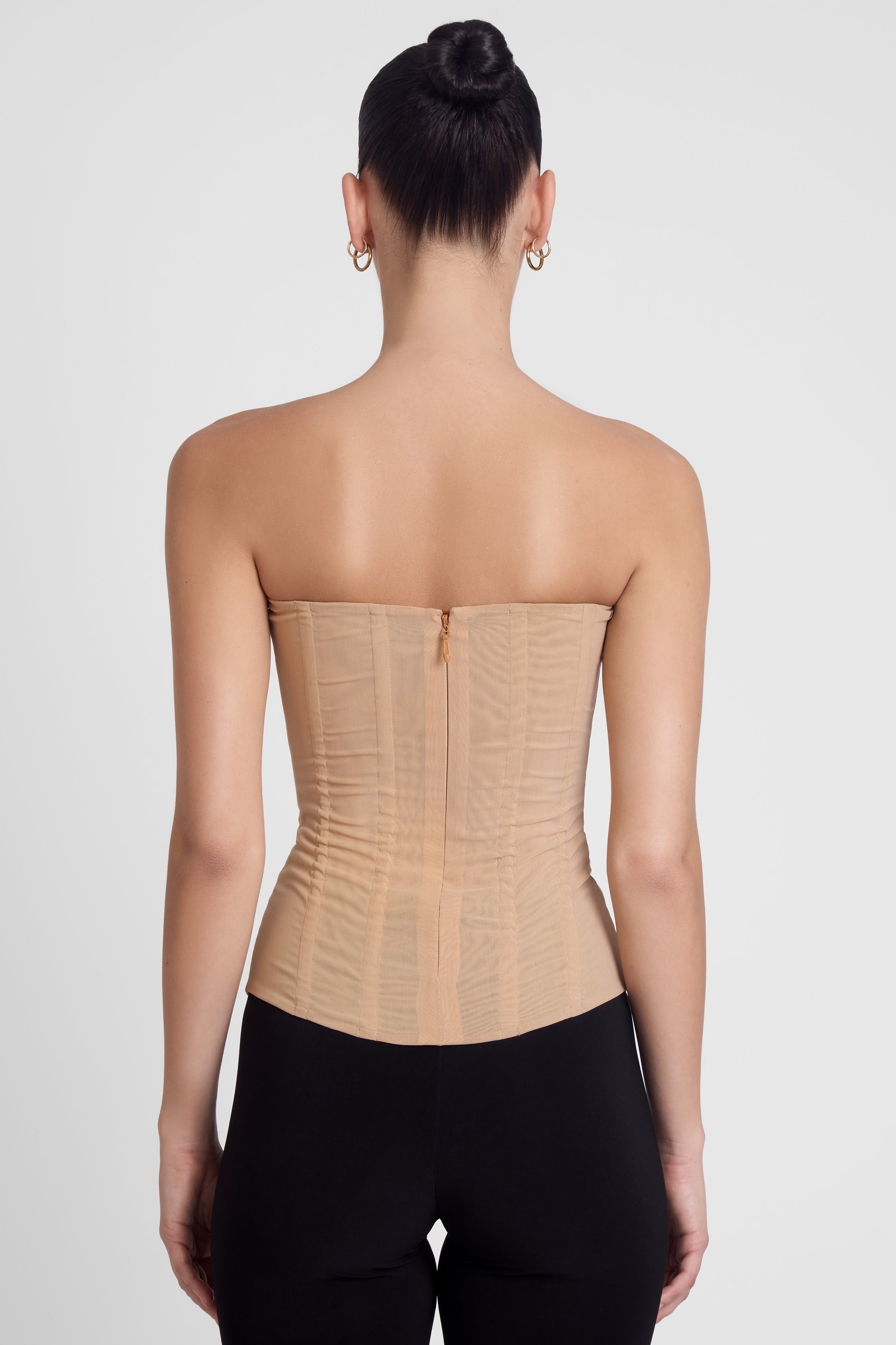 Muse Mesh Corset Top - Tan