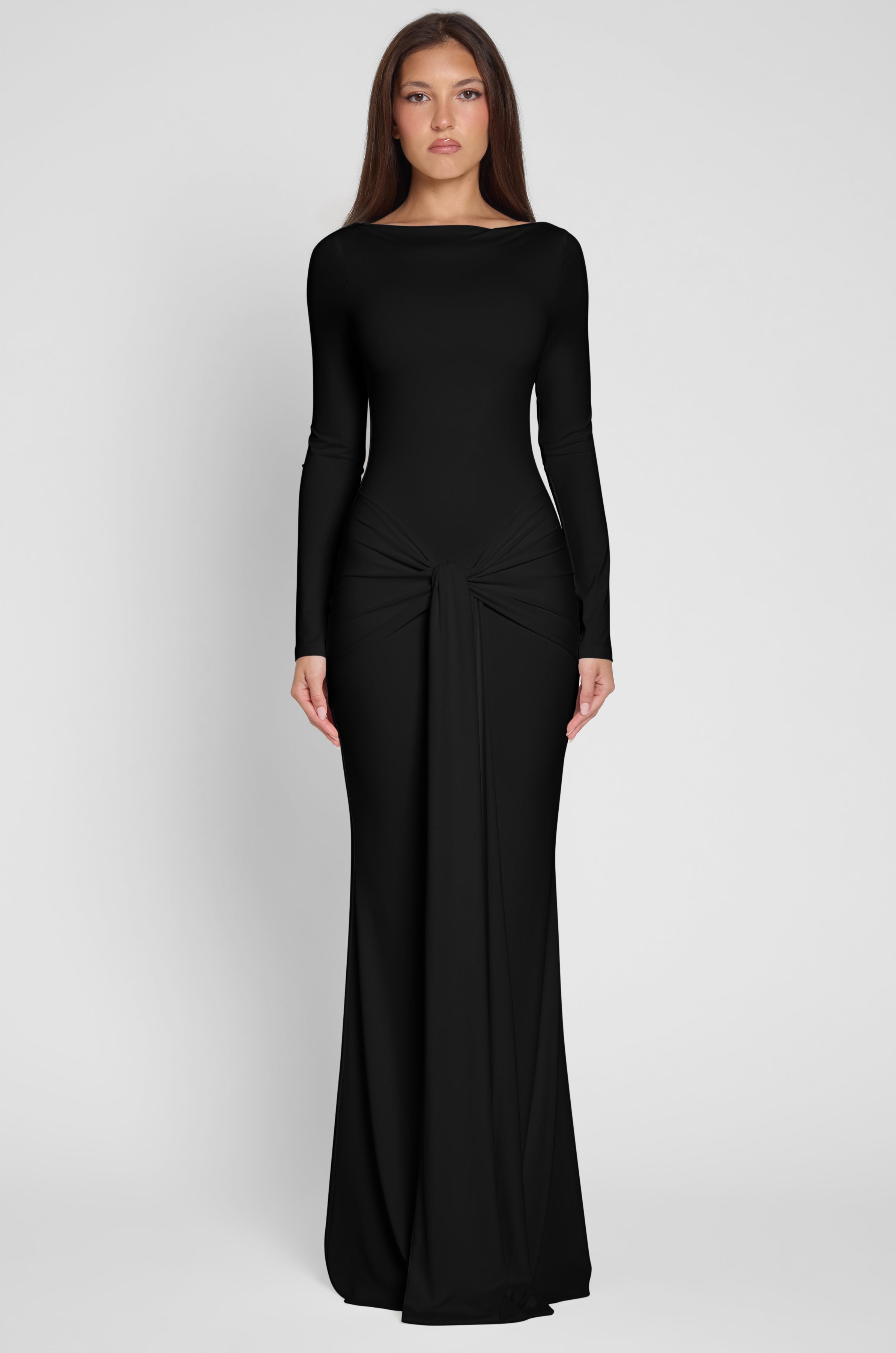 Oasis Knot Maxi Dress - Black
