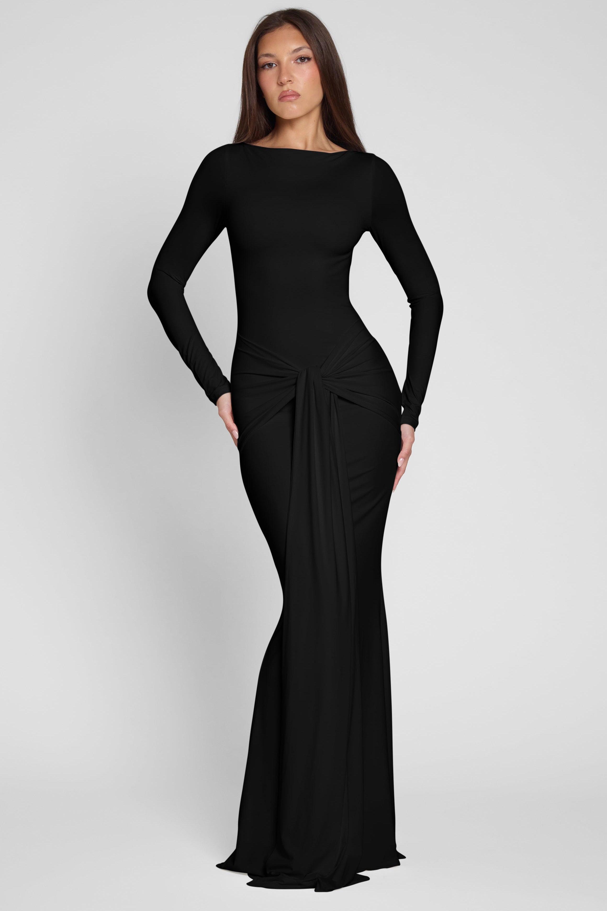Oasis Knot Maxi Dress - Black