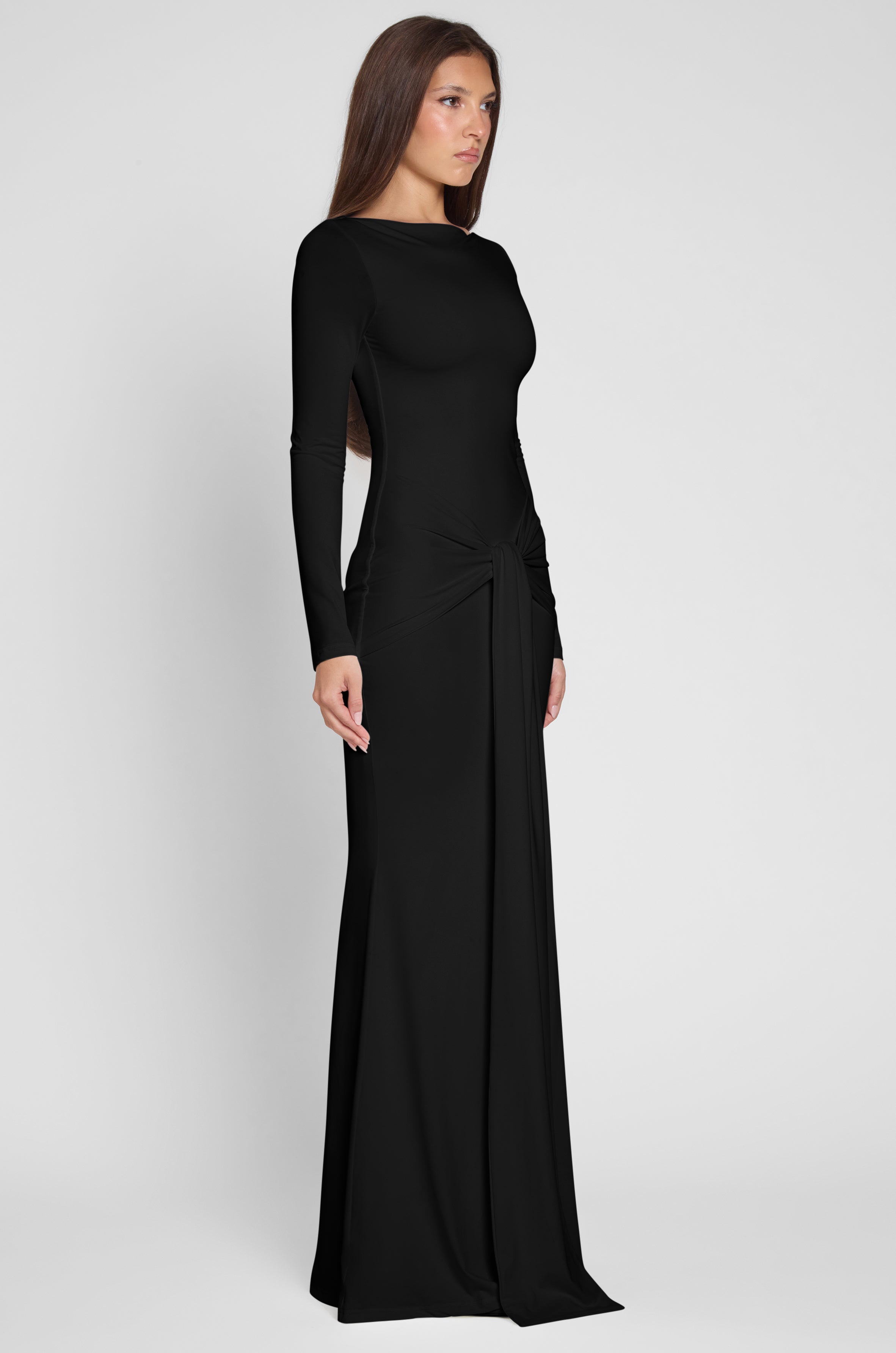 Oasis Knot Maxi Dress - Black