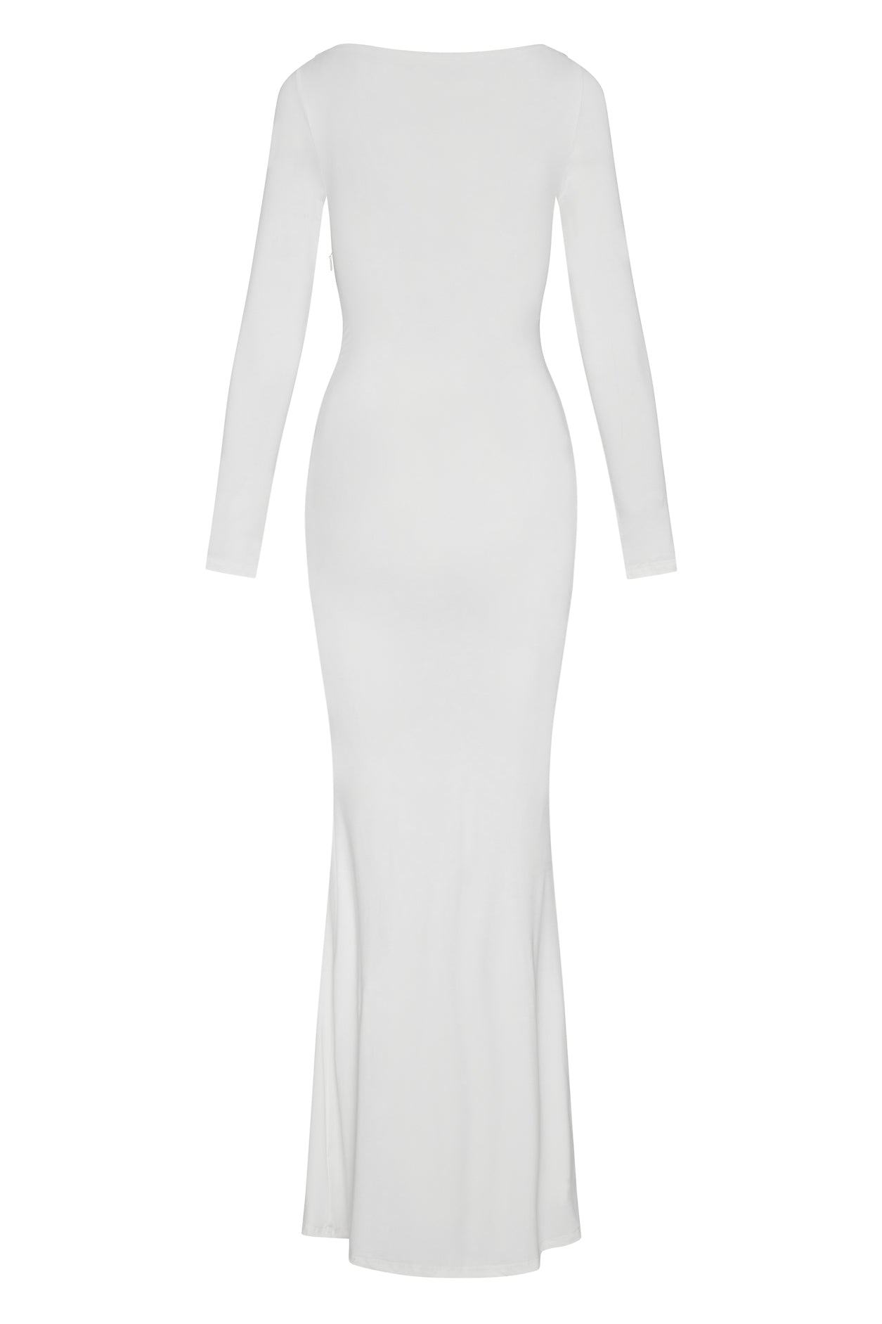 Oasis Knot Maxi Dress in White, back view.