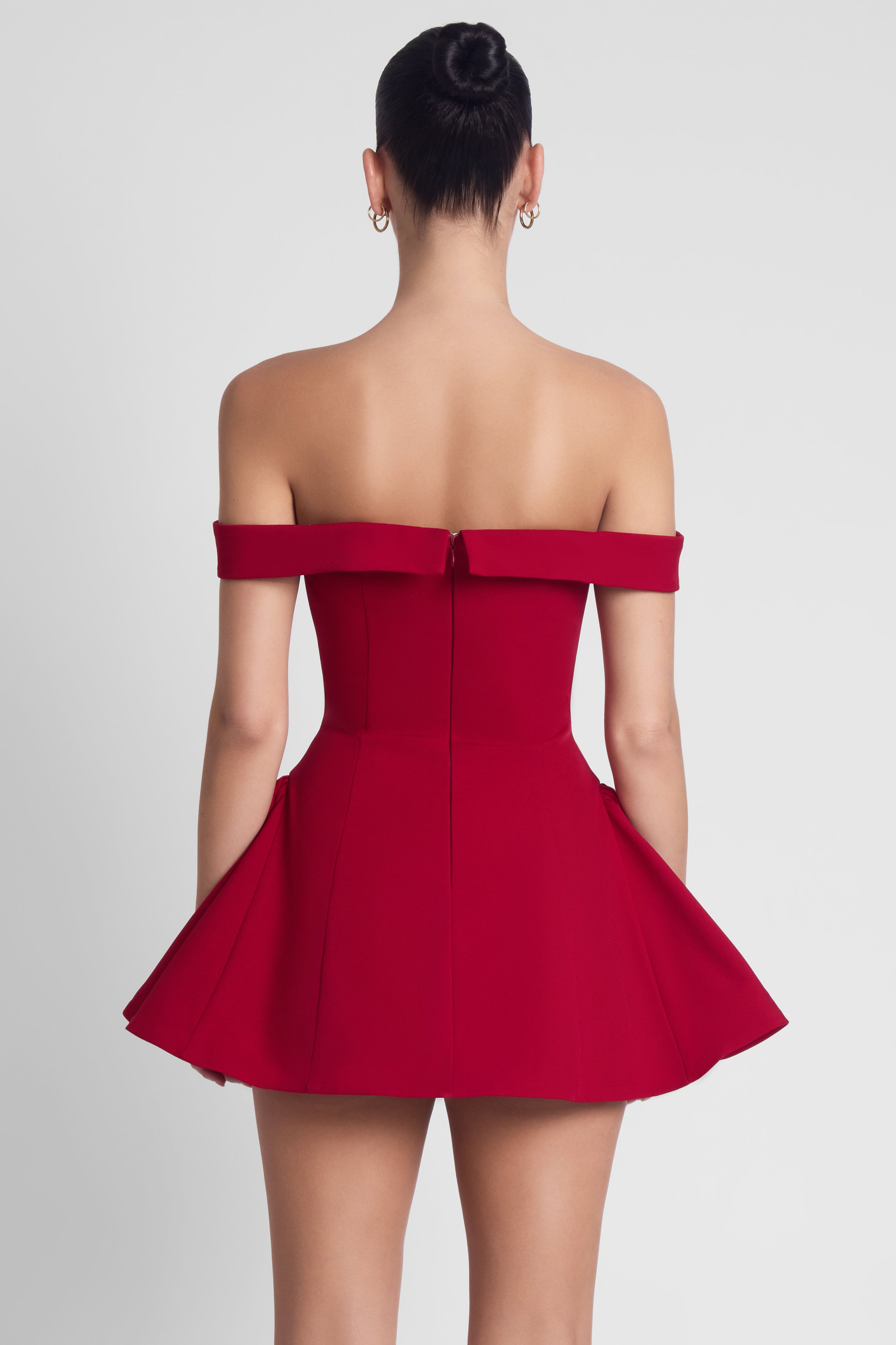 Raquel Babydoll Corset Mini Dress - Red