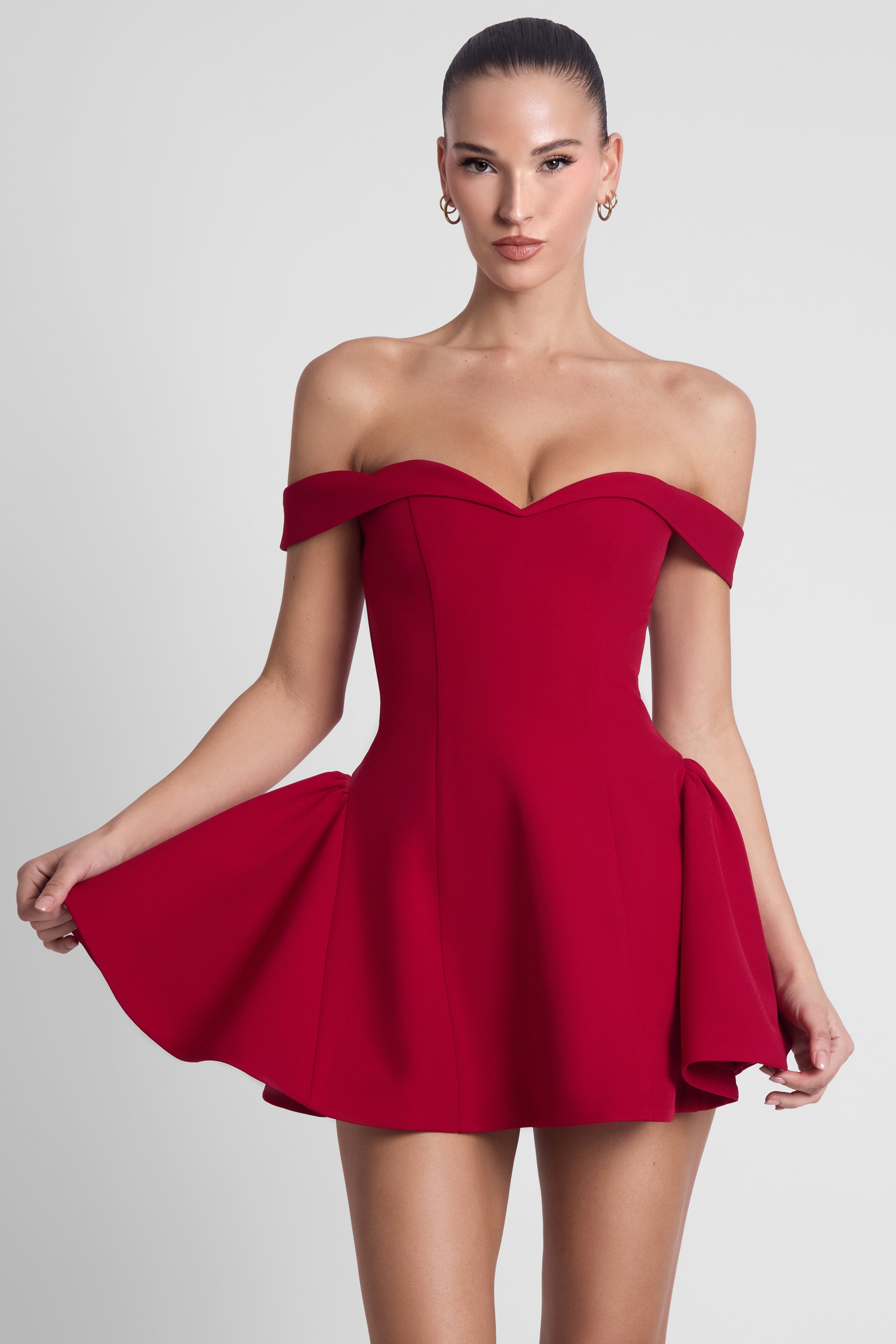 Raquel Babydoll Corset Mini Dress - Red