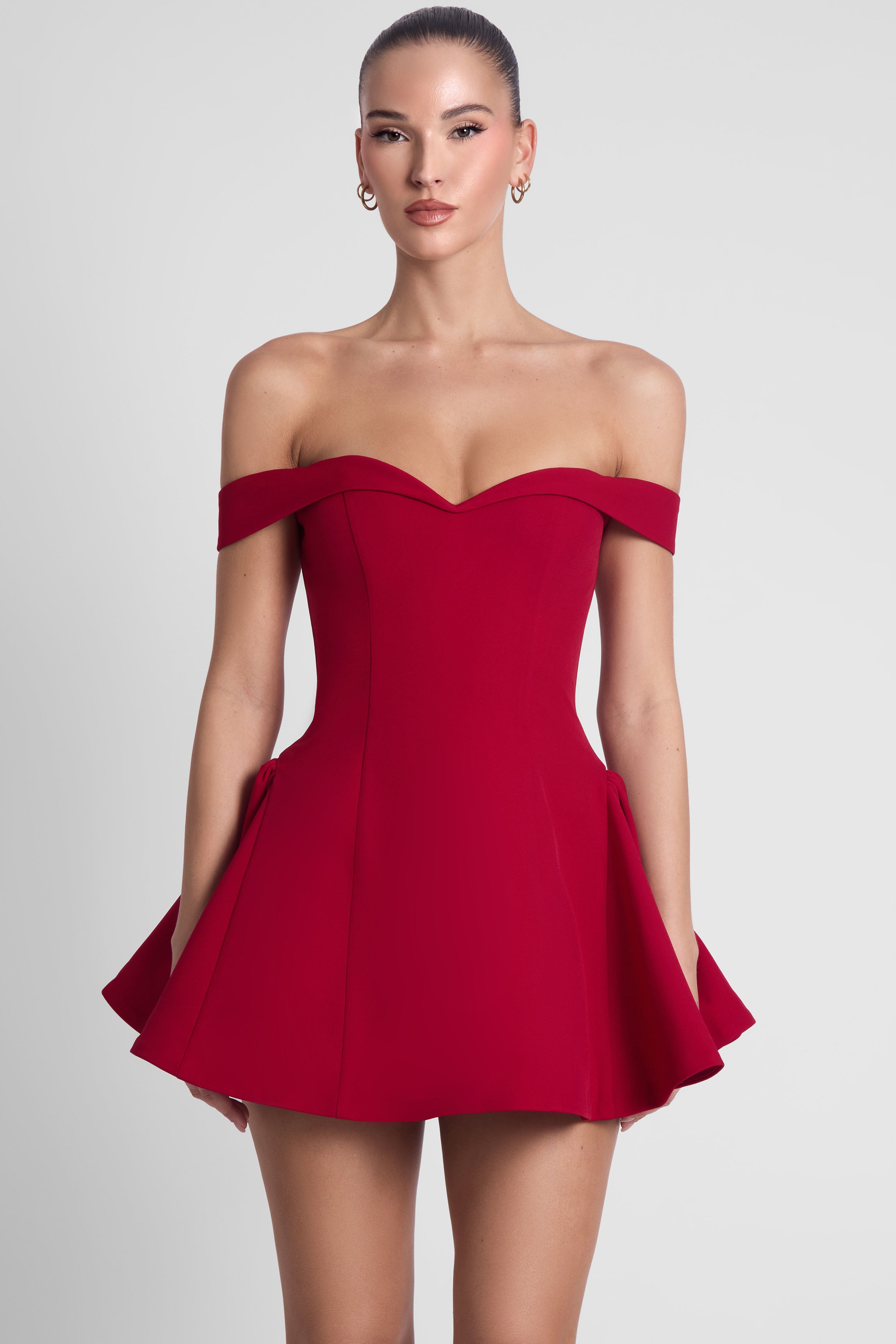 Raquel Babydoll Corset Mini Dress - Red