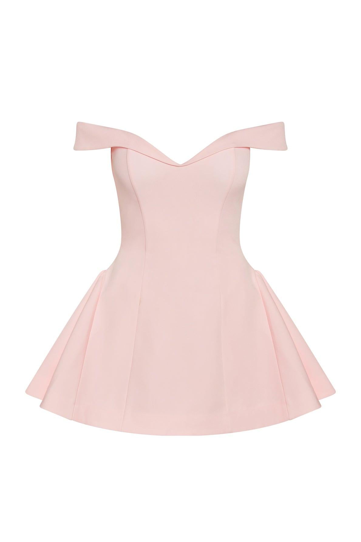 Raquel Babydoll Corset Mini Dress in Pink, front view