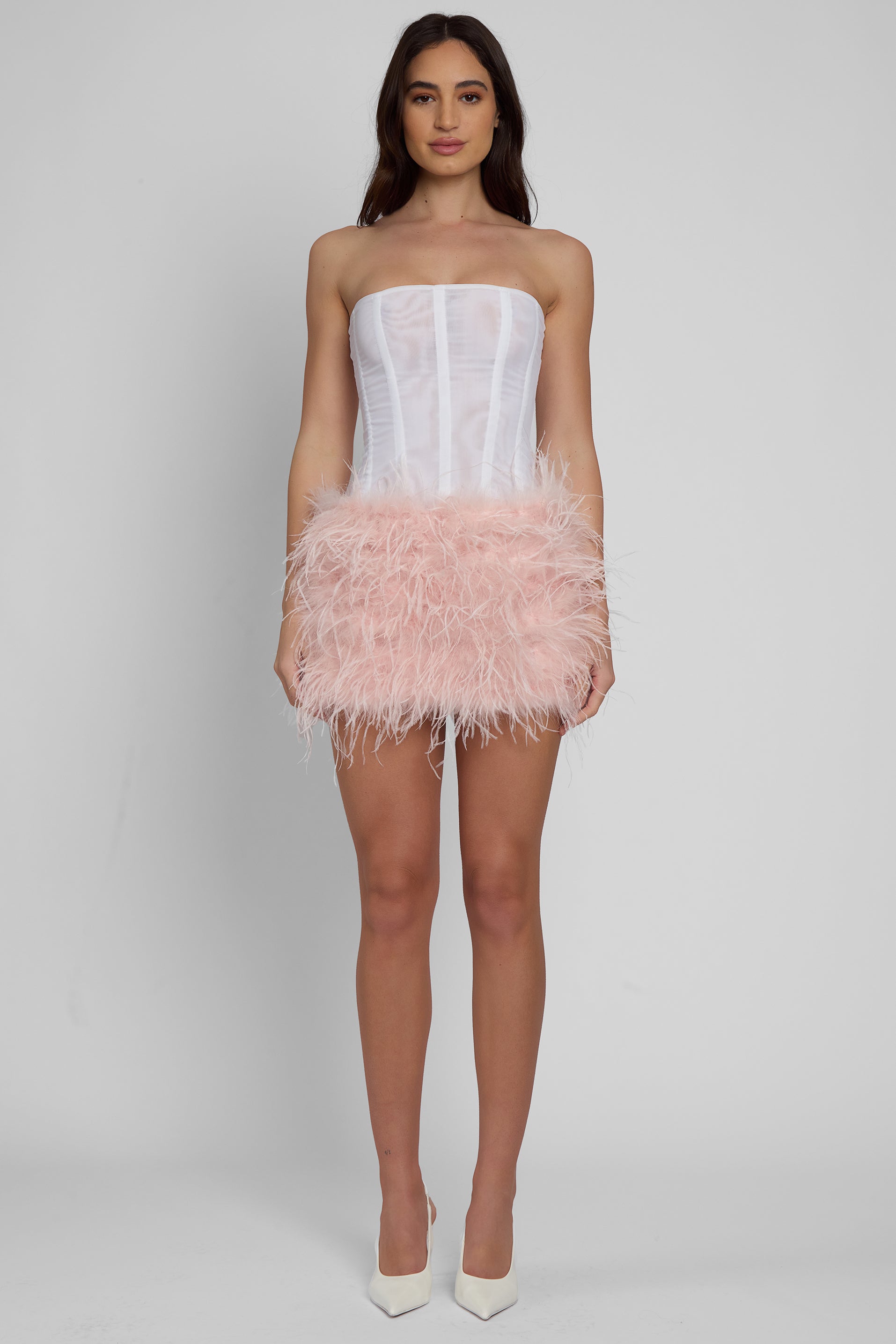 Cloud Feather Mini Skirt - Pink