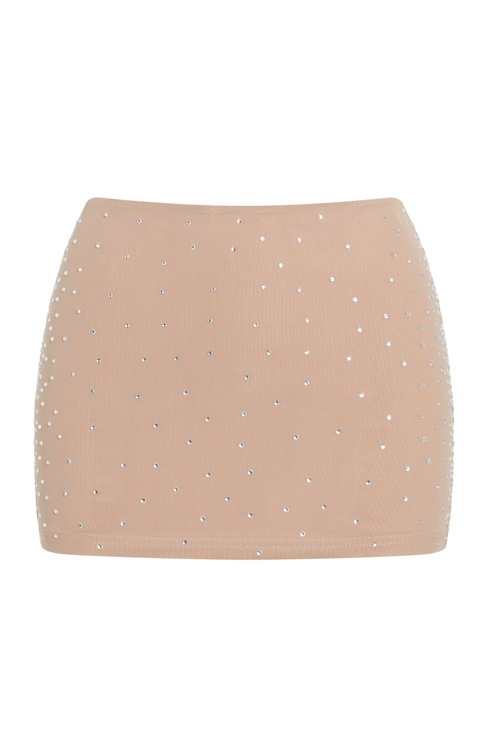 Nuria Crystal Embellished Mesh Mini Skirt.