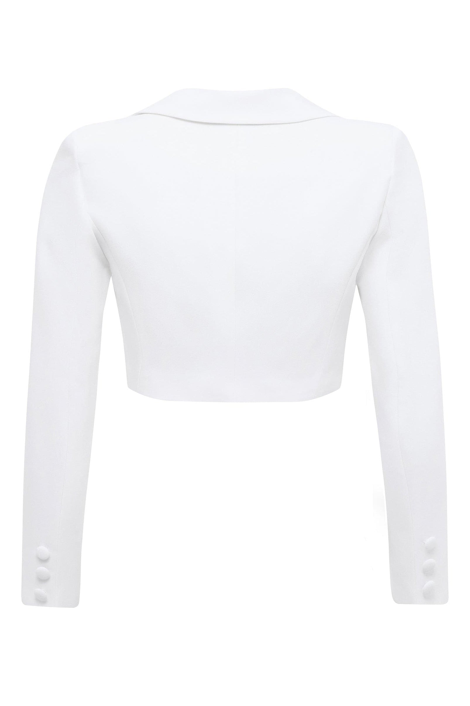 Saka Cropped Blazer - White.