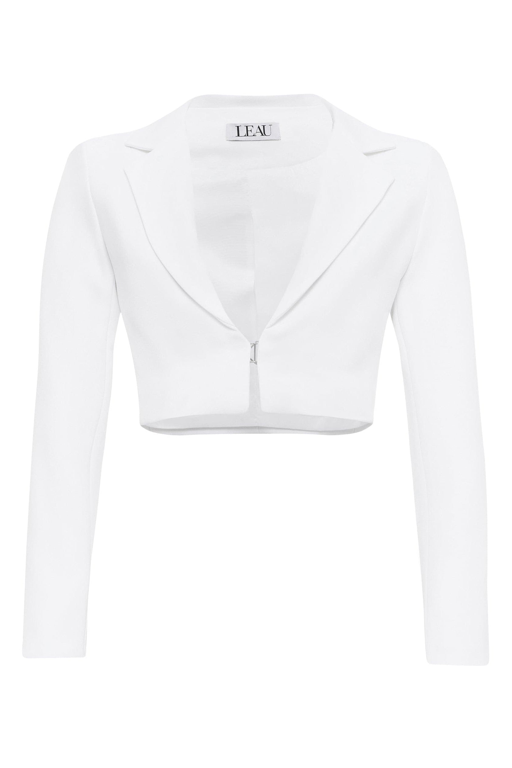 Saka Cropped Blazer - White.