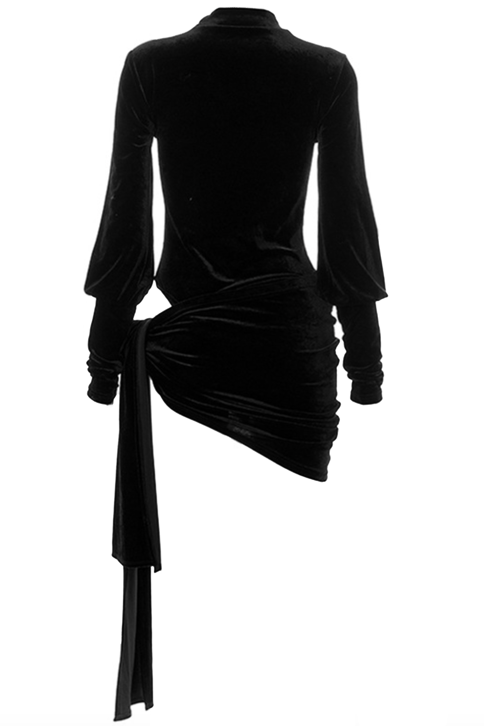 Viola Velvet Mesh Mini Dress - Black