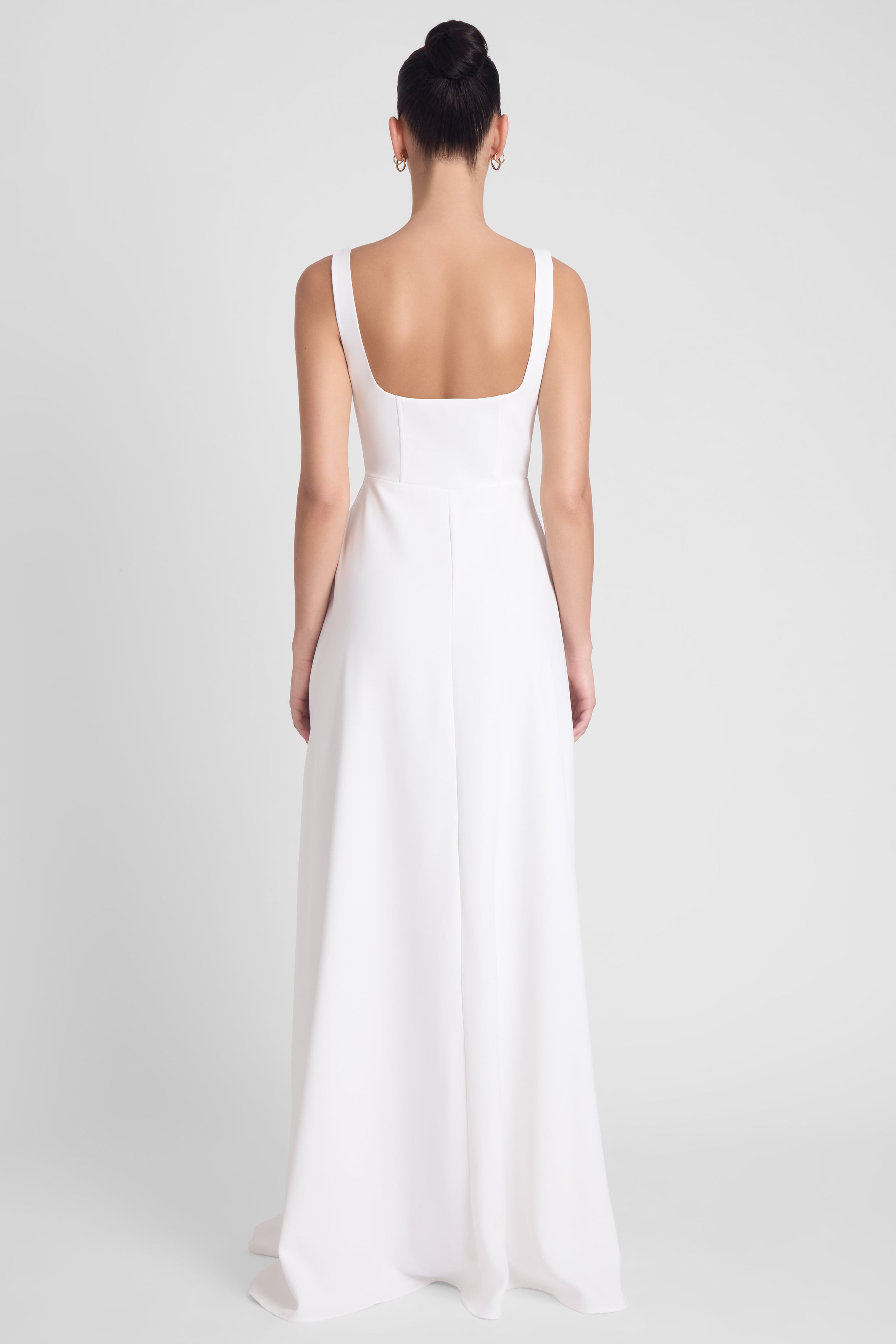 Siren Square Neck Corset Maxi Dress - White