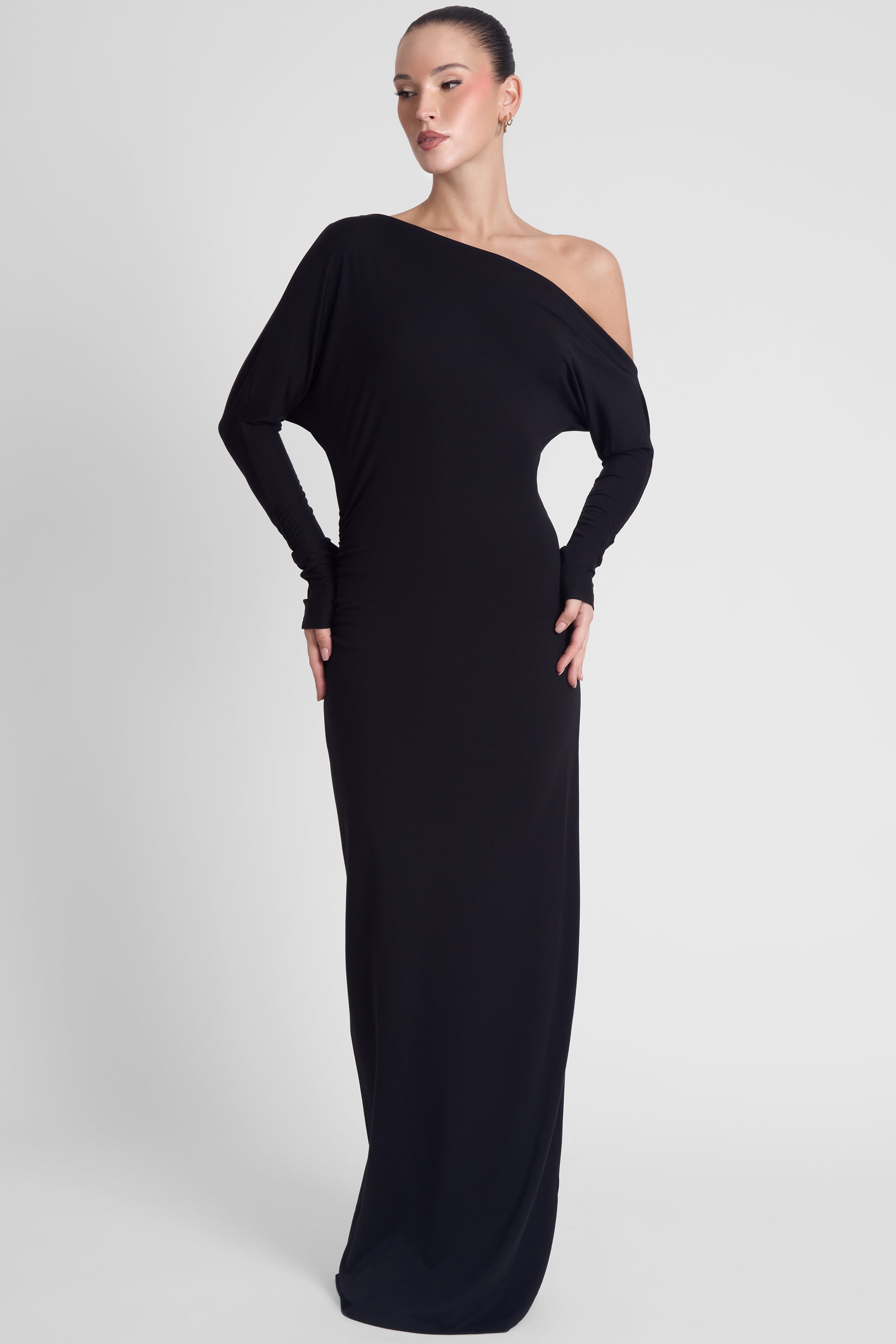 Sola Slouchy Jersey Maxi Dress - Black