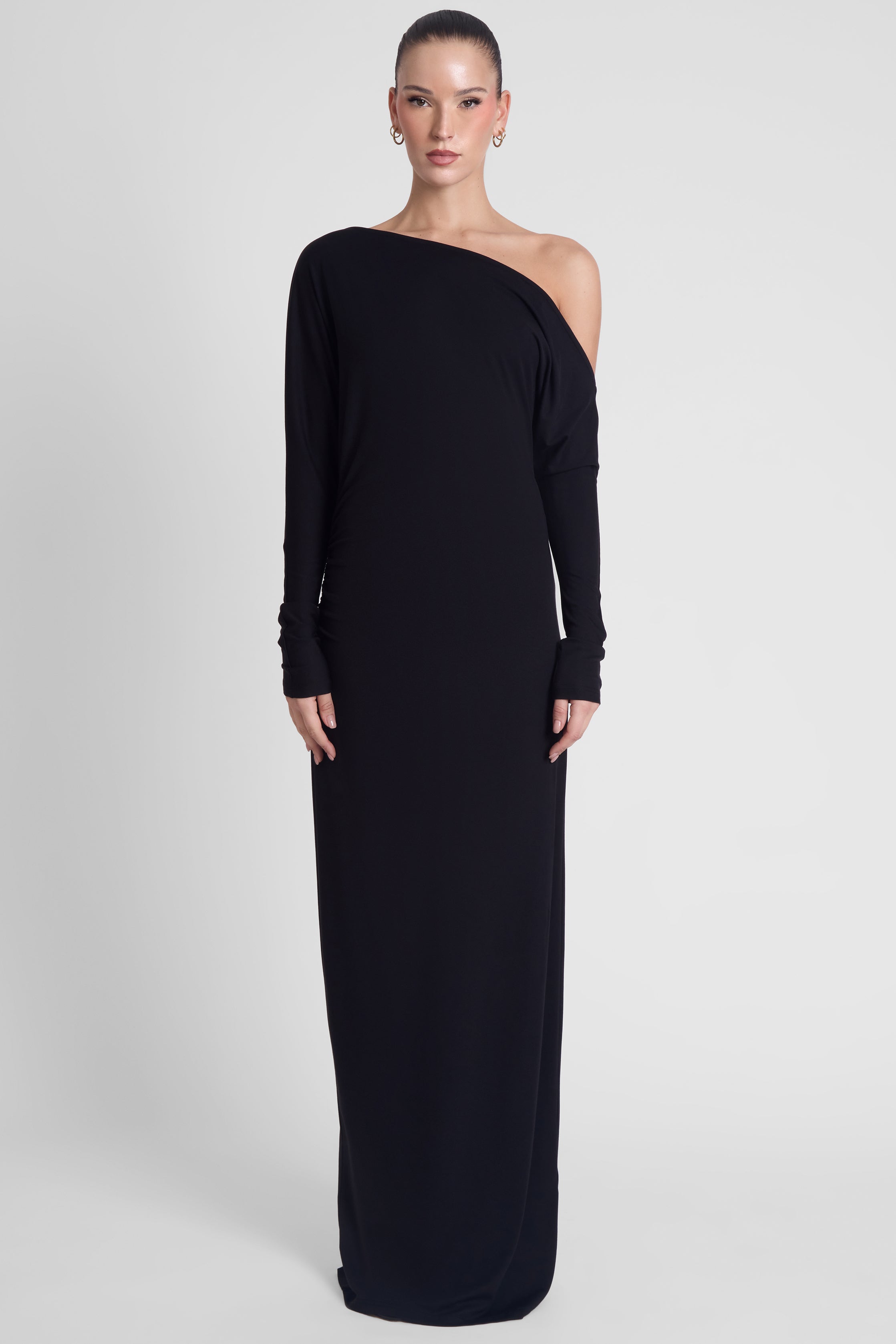 Sola Slouchy Jersey Maxi Dress - Black