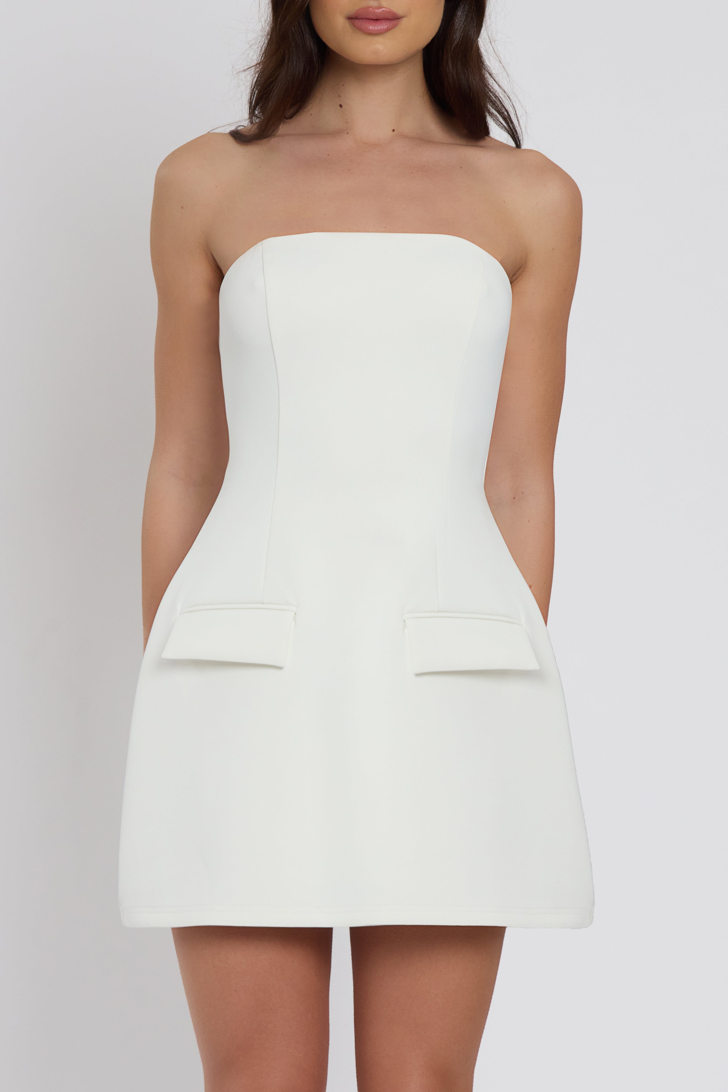 Solene Strapless Pocket Mini Dress