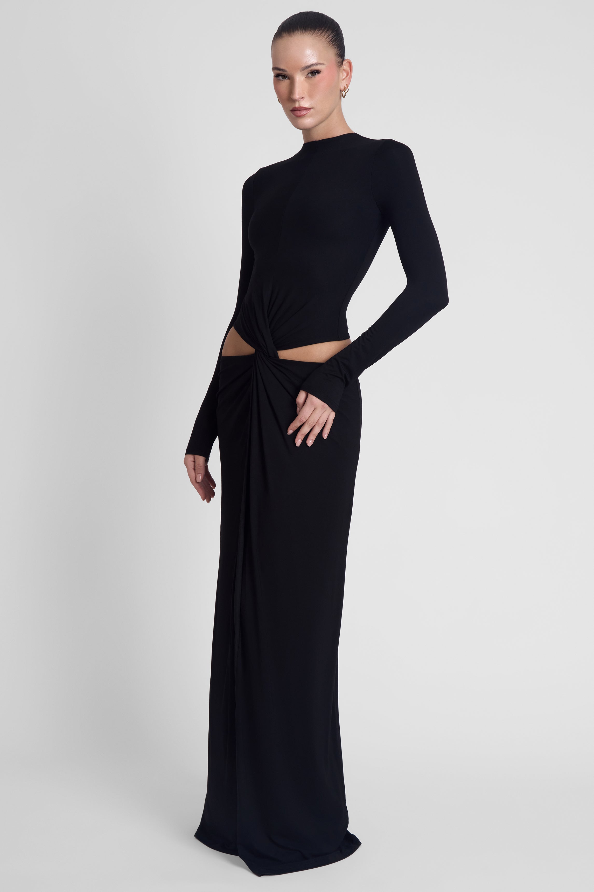Vacanza Drape Gown - Black