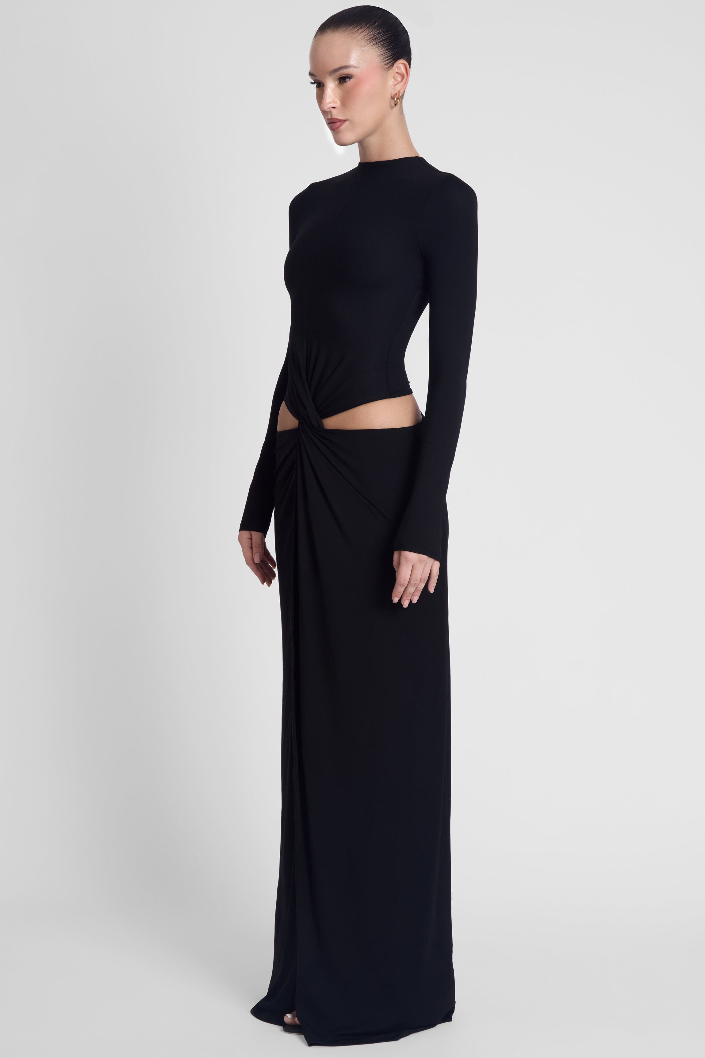Vacanza Drape Gown - Black