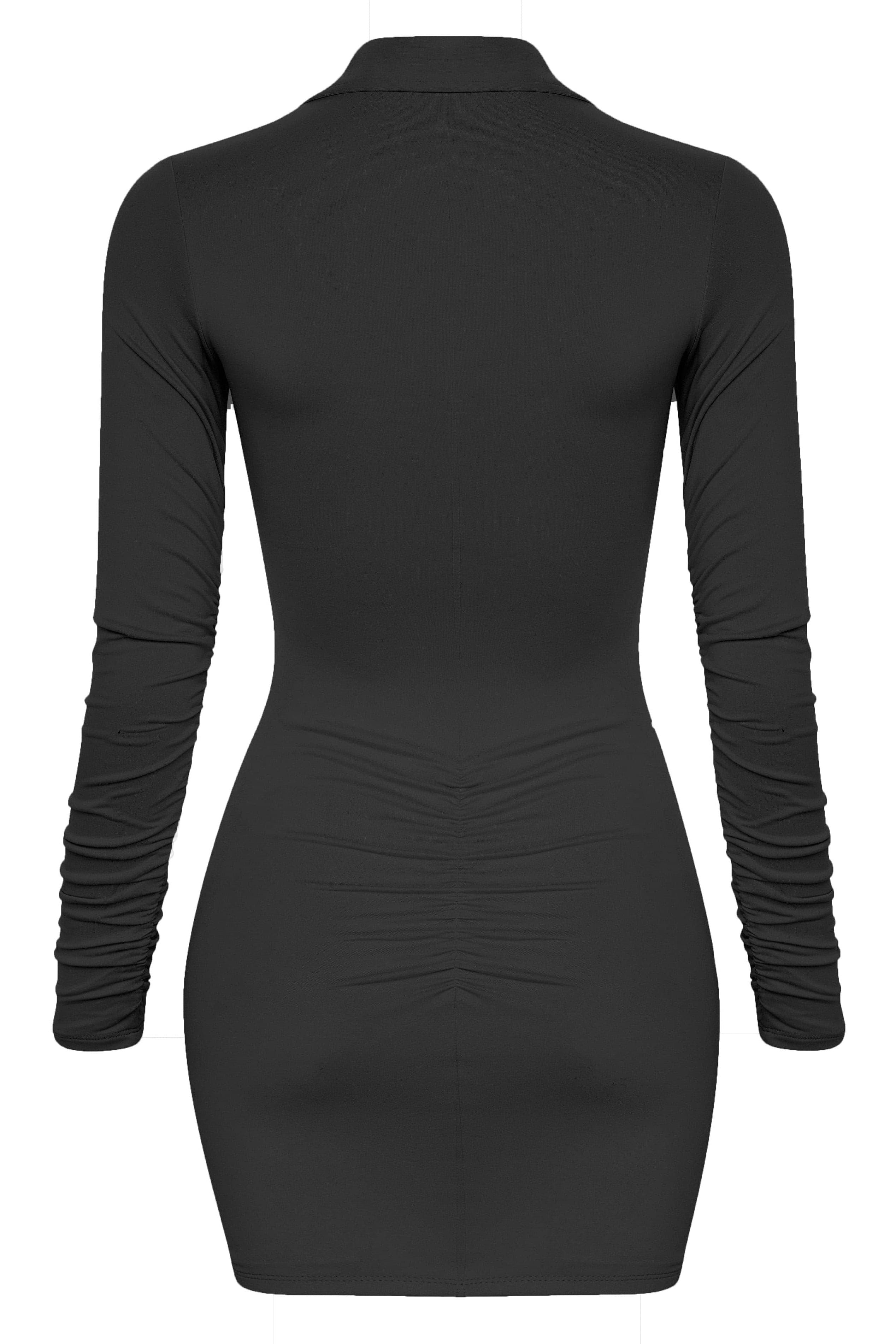 Berlin Button Up Mini Dress - Black.