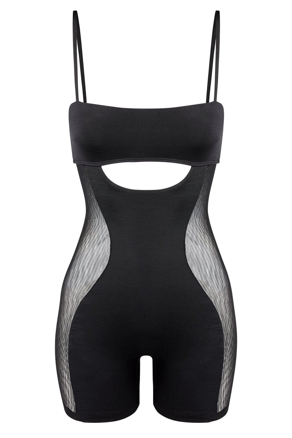 Mesh Sheer Illusion Bodysuit - Black