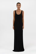 Everyday Jersey Plunge Tank Maxi Dress - Black