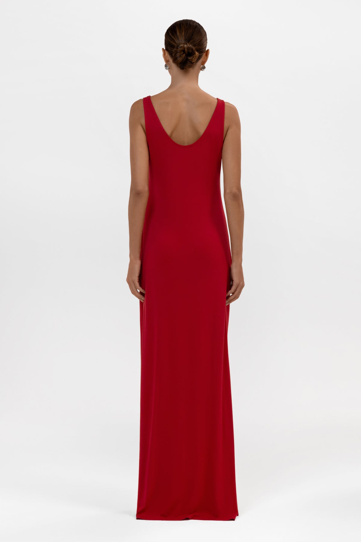 Everyday Jersey Plunge Tank Maxi Dress - Red