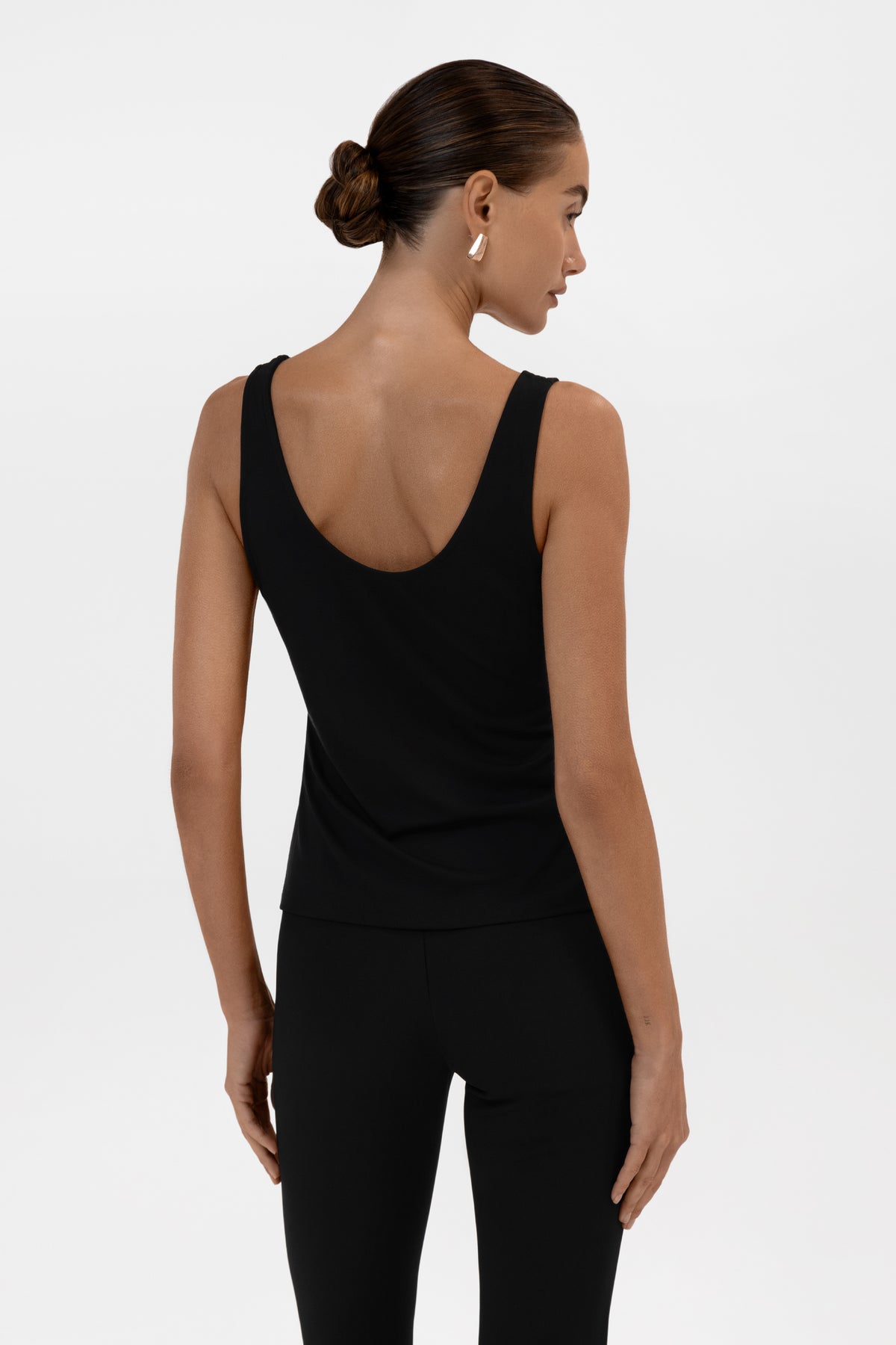 Everyday Jersey Plunge Tank Top - Black