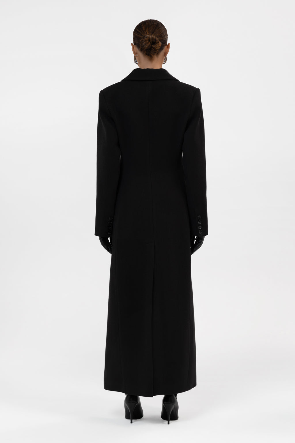 Bronte Brushed Sculpted Long Coat - Black