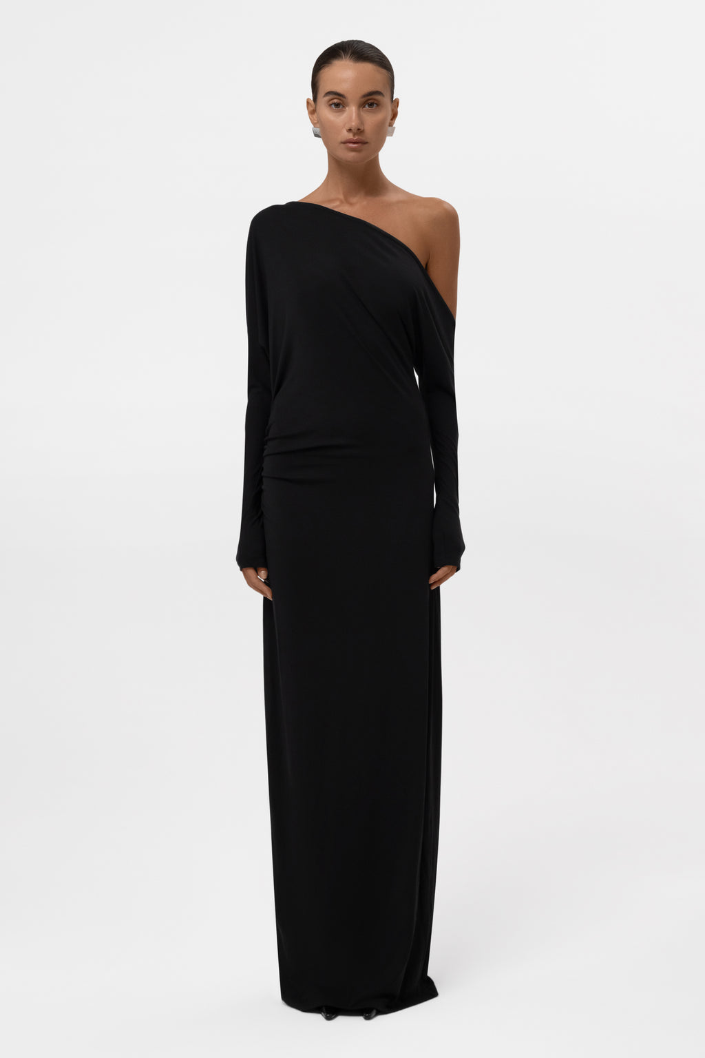 Sola Slouchy Jersey Maxi Dress - Black