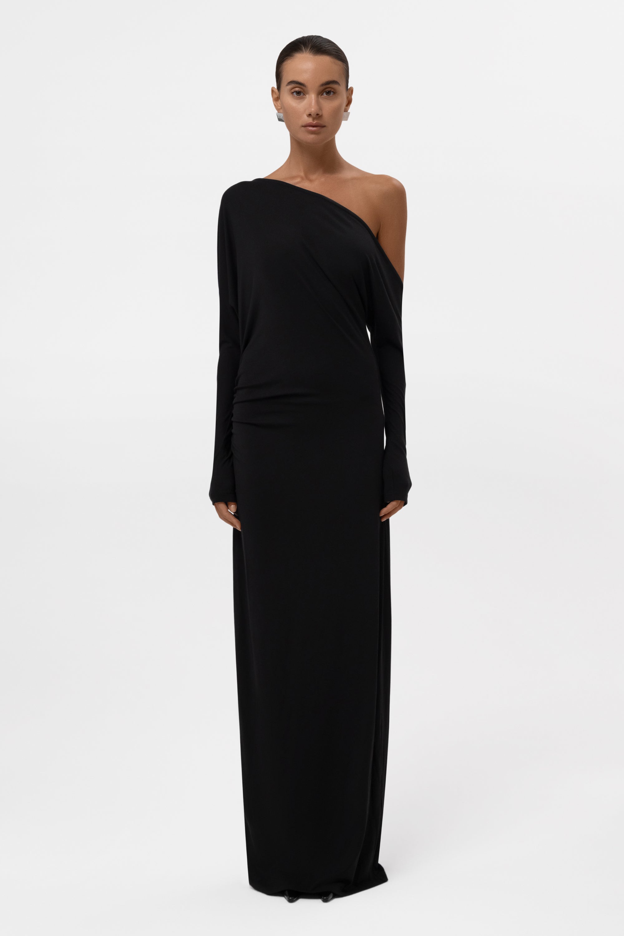 Sola Slouchy Jersey Maxi Dress - Black