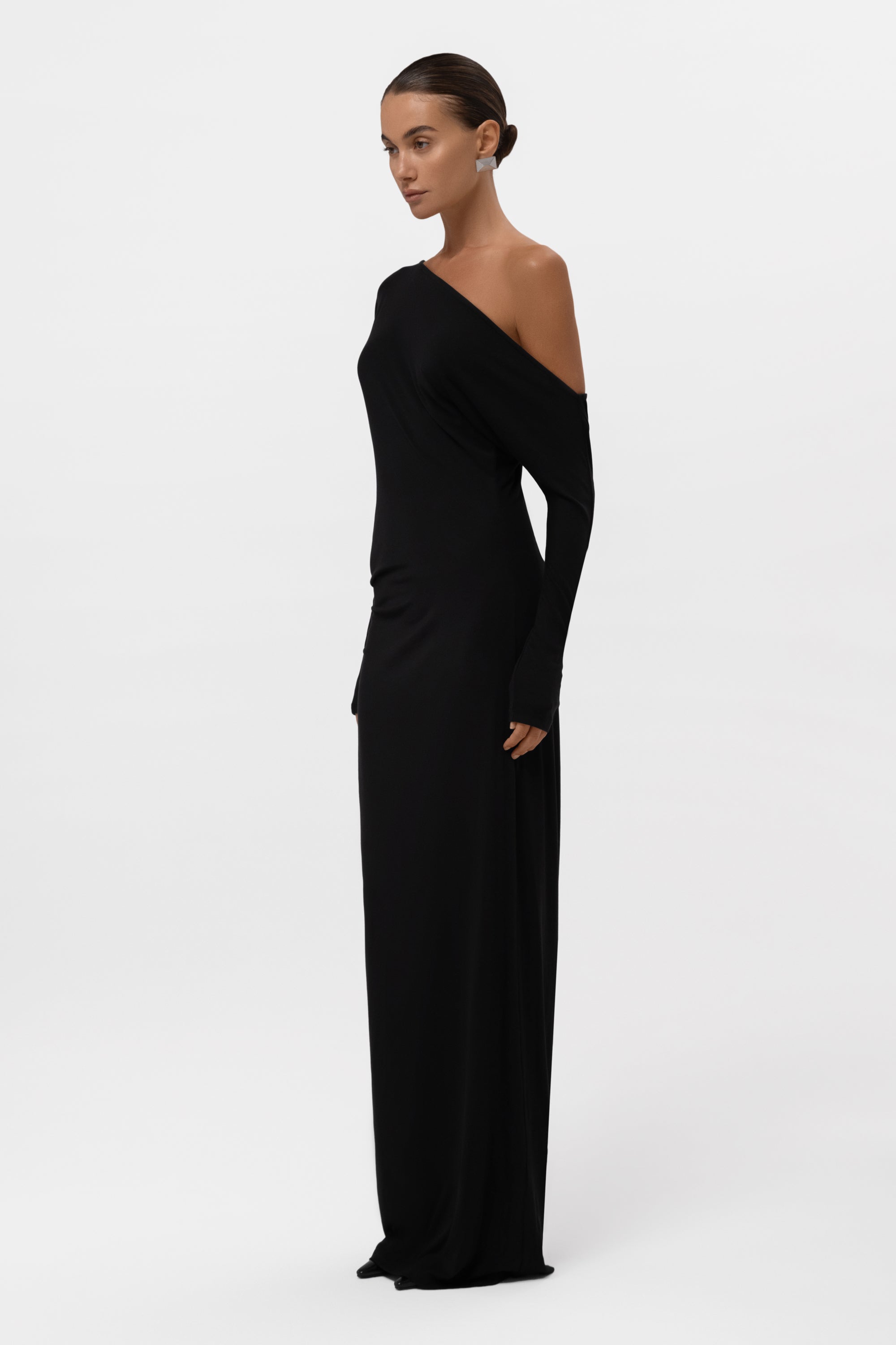 Sola Slouchy Jersey Maxi Dress - Black